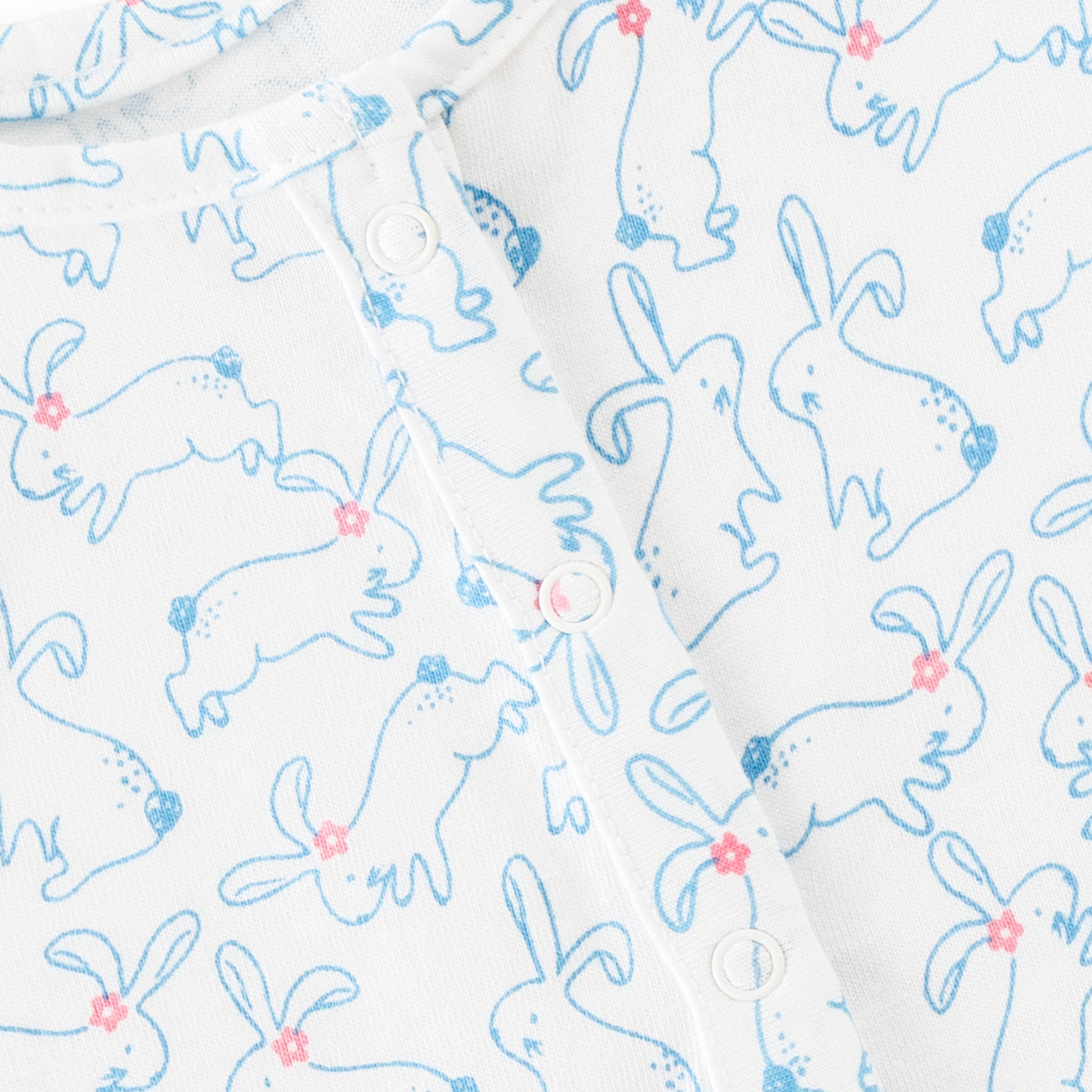 "Baby Girls' Pack of 2 Soft Cotton Front-Open Jhabla   – Bunny Print & Stripes