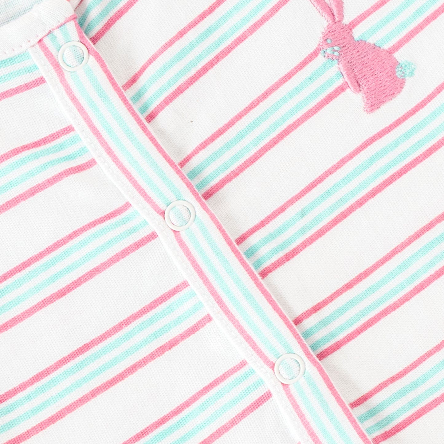 "Baby Girls' Pack of 2 Soft Cotton Front-Open Jhabla   – Bunny Print & Stripes