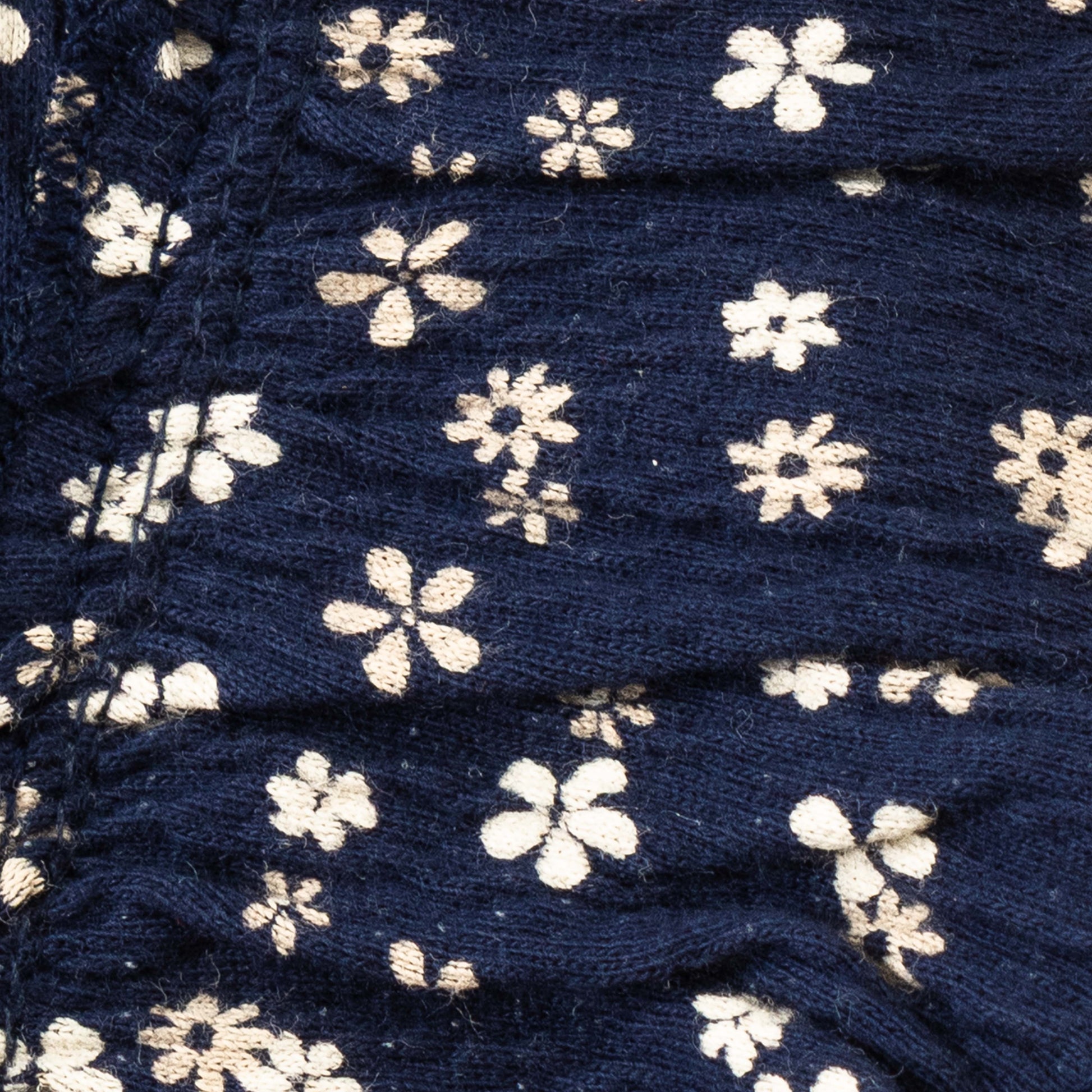 "Baby Girls Navy Blue Floral Print Ruffle Sleeve Top"