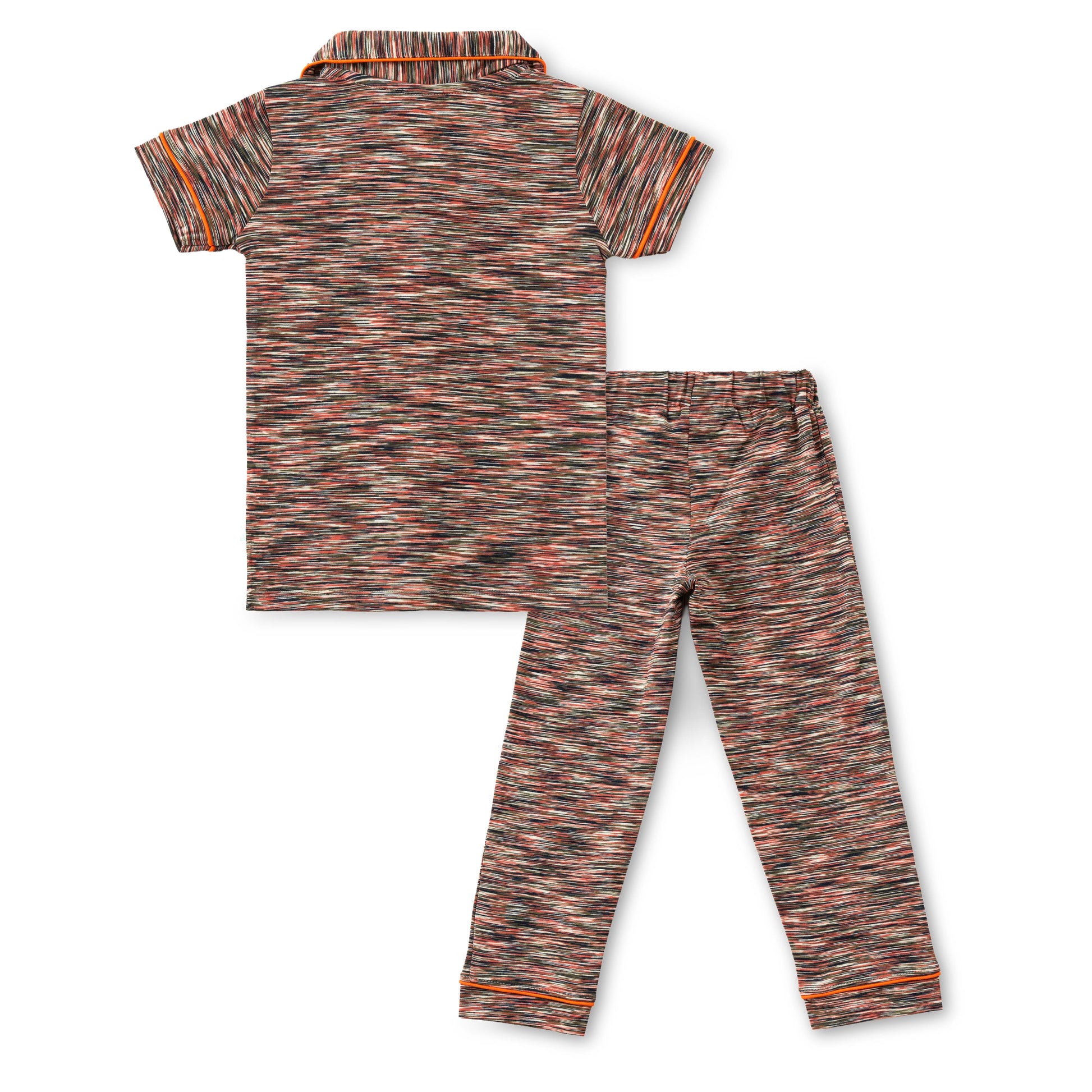 "Girls' Brown Cotton Half sleeves Night Suit Set – Button-Down Shirt & Pajama