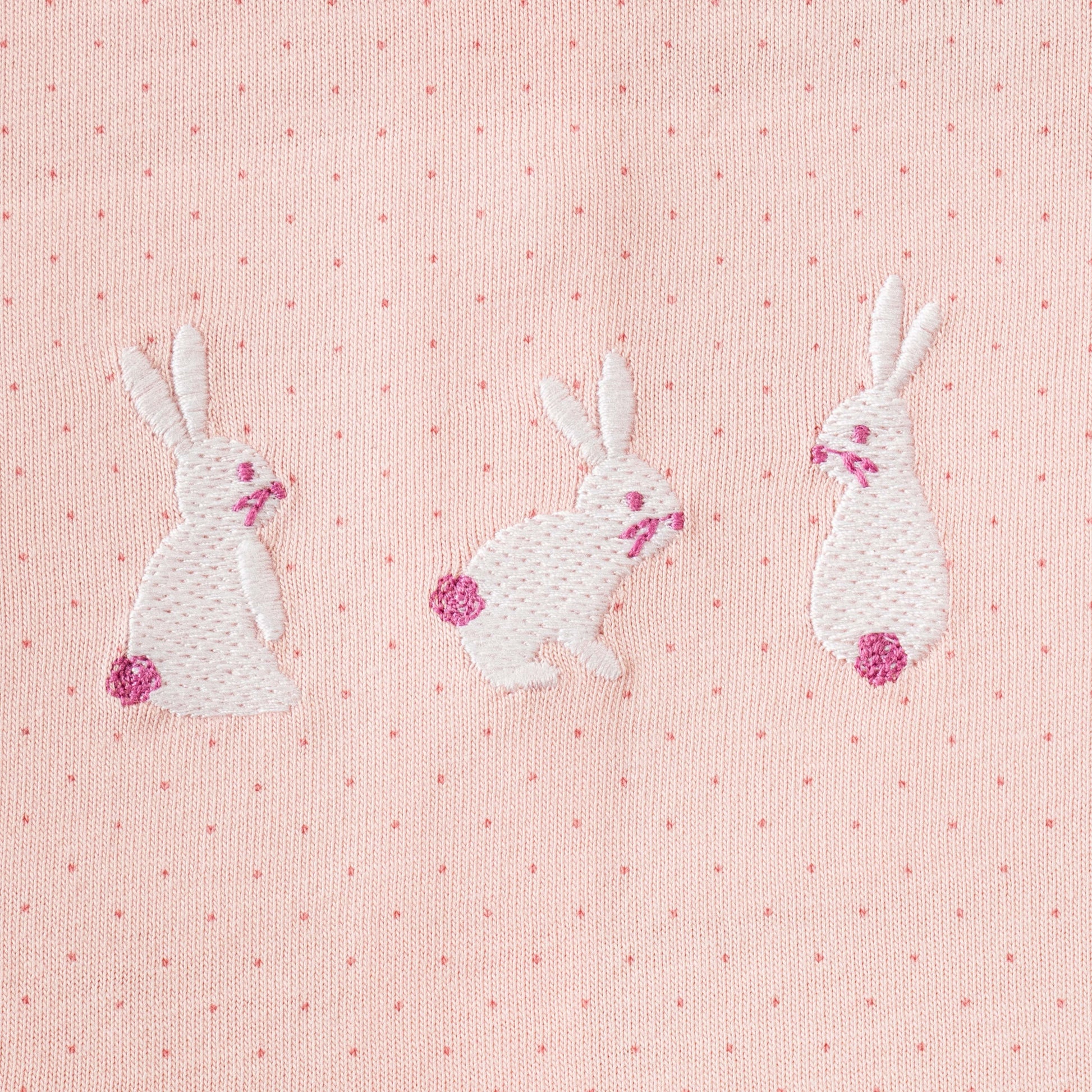 Baby Girls' Pink Bunny Print Tutu Sleepsuit with Full Sleeves & Footed