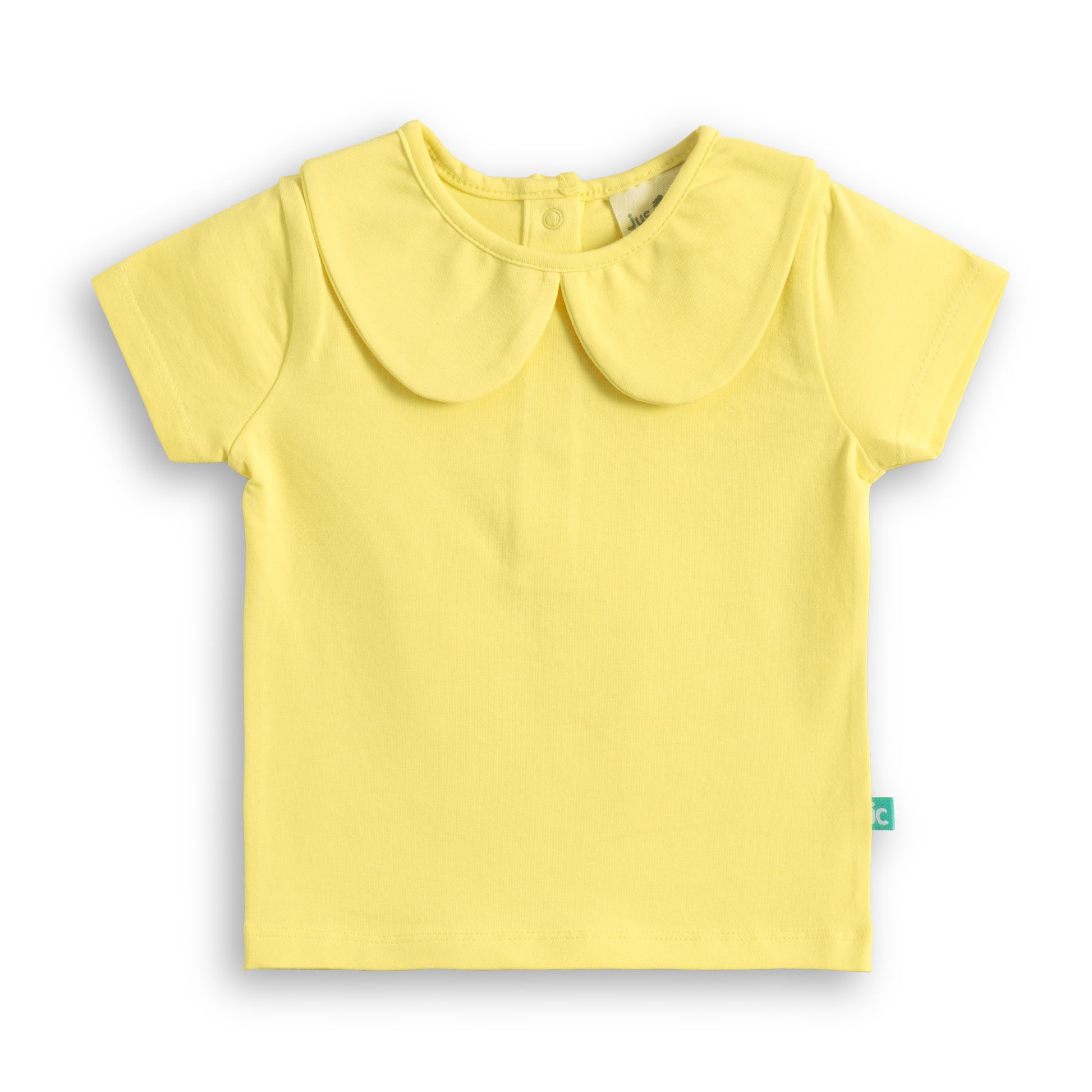 "Baby Girls Cotton Printed Pinafore Dress with Yellow Inner Tee – Cream & Blue Floral”