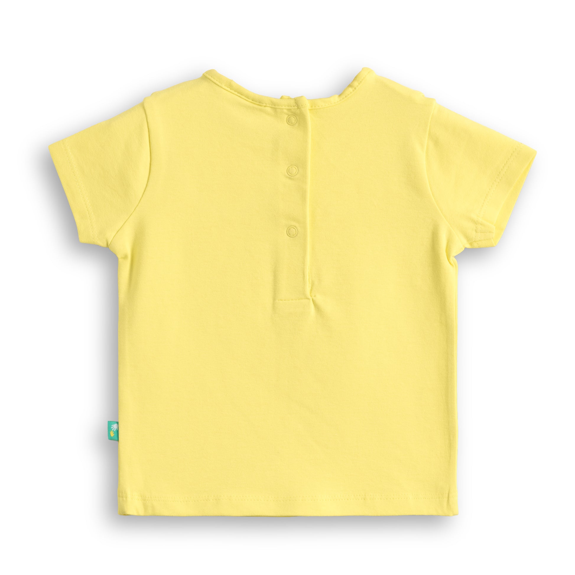 "Baby Girls Cotton Printed Pinafore Dress with Yellow Inner Tee – Cream & Blue Floral”