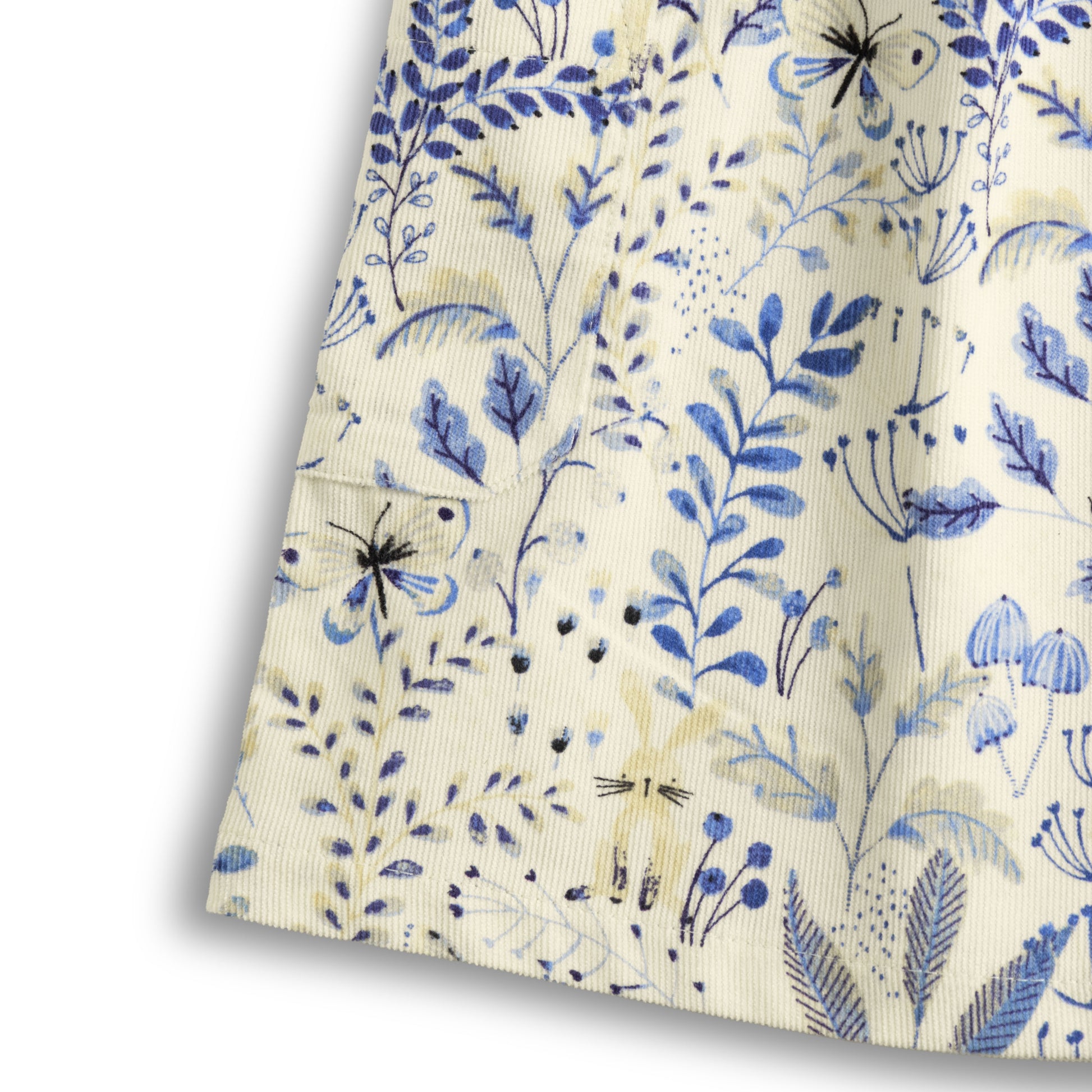 "Baby Girls Cotton Printed Pinafore Dress with Yellow Inner Tee – Cream & Blue Floral”
