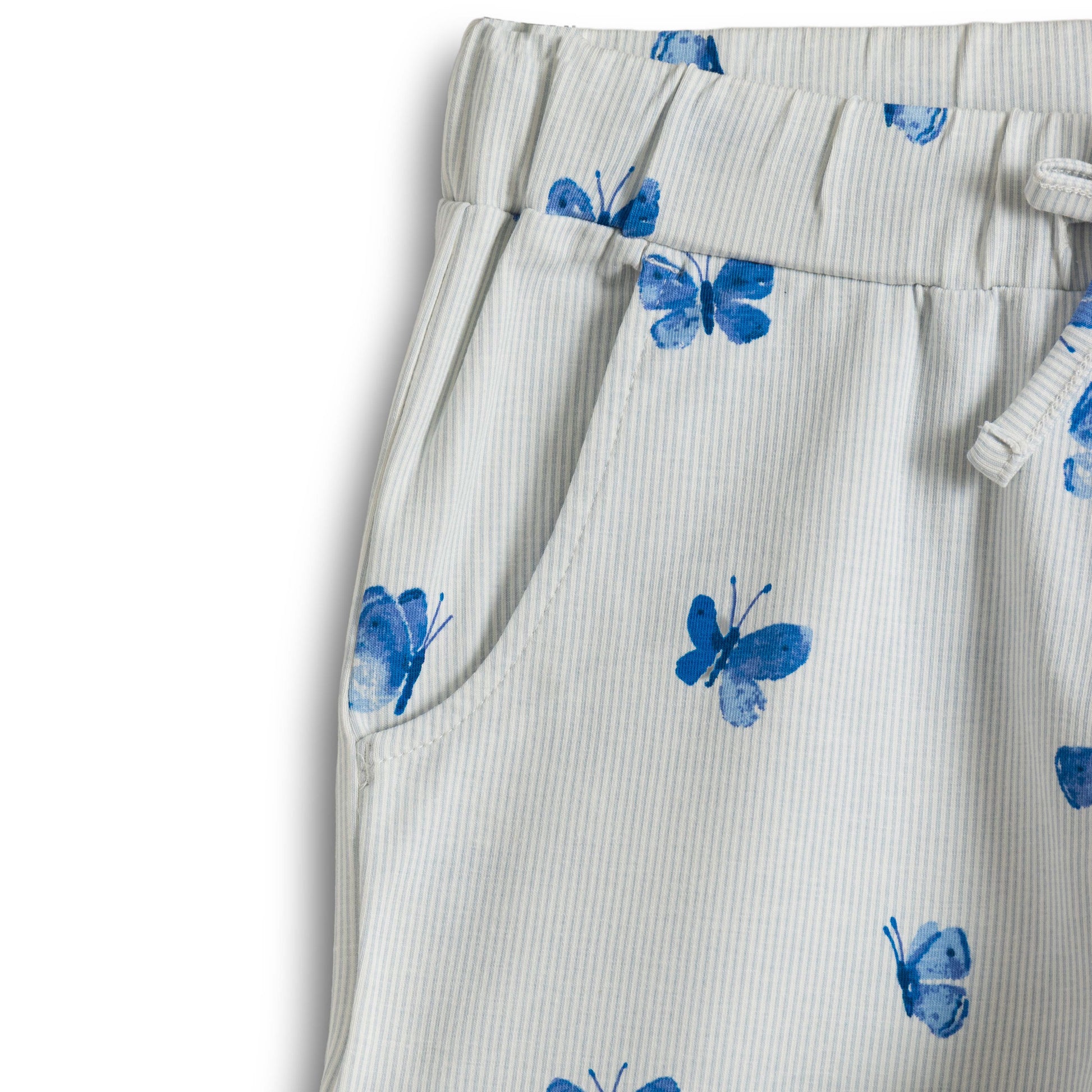 “Girls Cotton Nightwear Set with Blue Butterfly Print – Full Sleeves & Pyjamas”