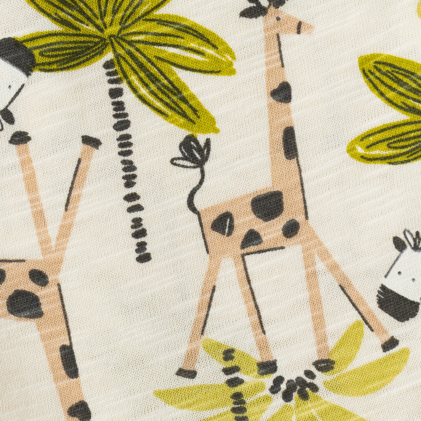 "Baby Girls Cotton Lounge Pants – Giraffe & Zebra Safari Print"