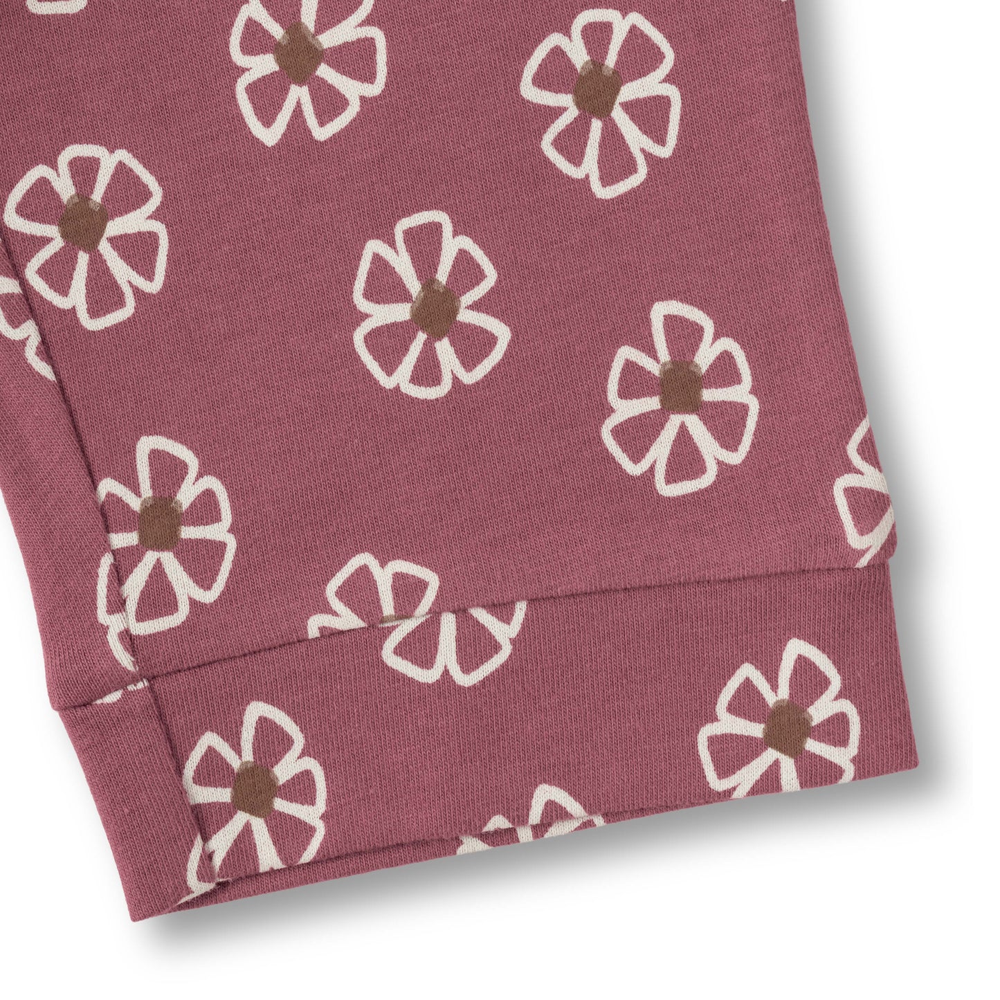 "Baby Girls Cotton Floral Printed Lounge Pants – Maroon"