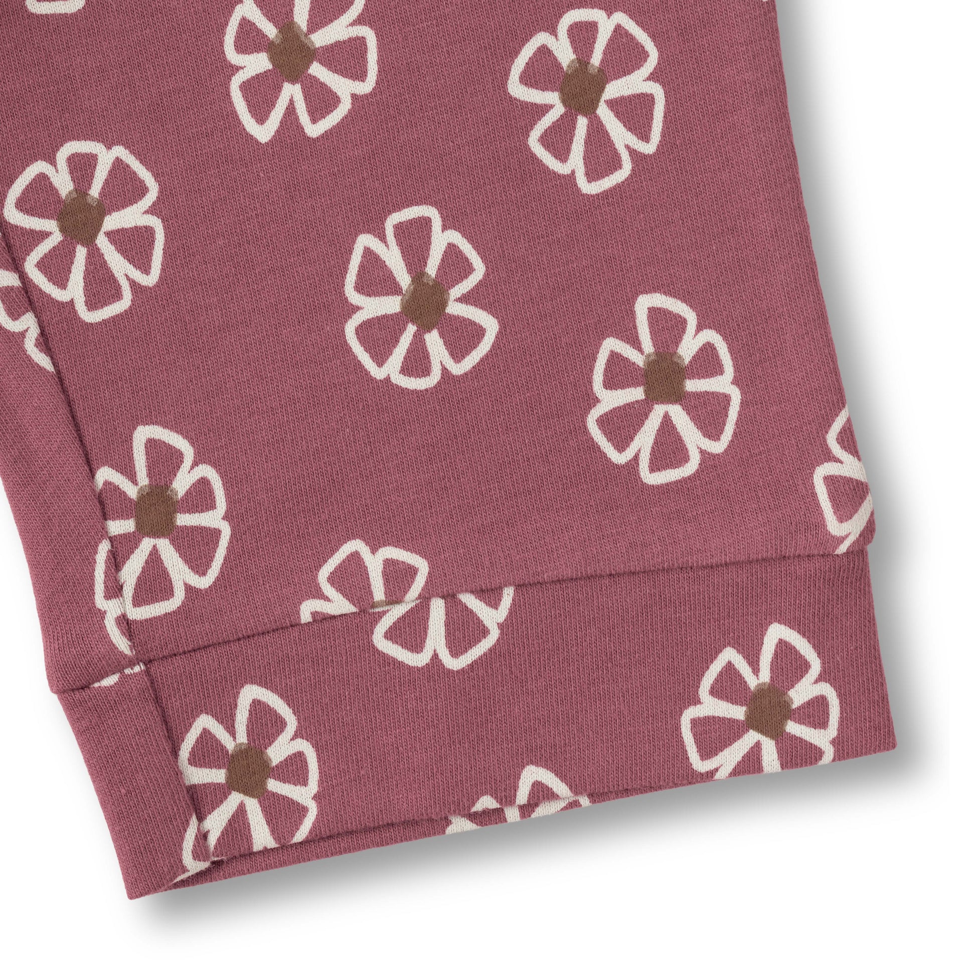 "Baby Girls Cotton Floral Printed Lounge Pants – Maroon"