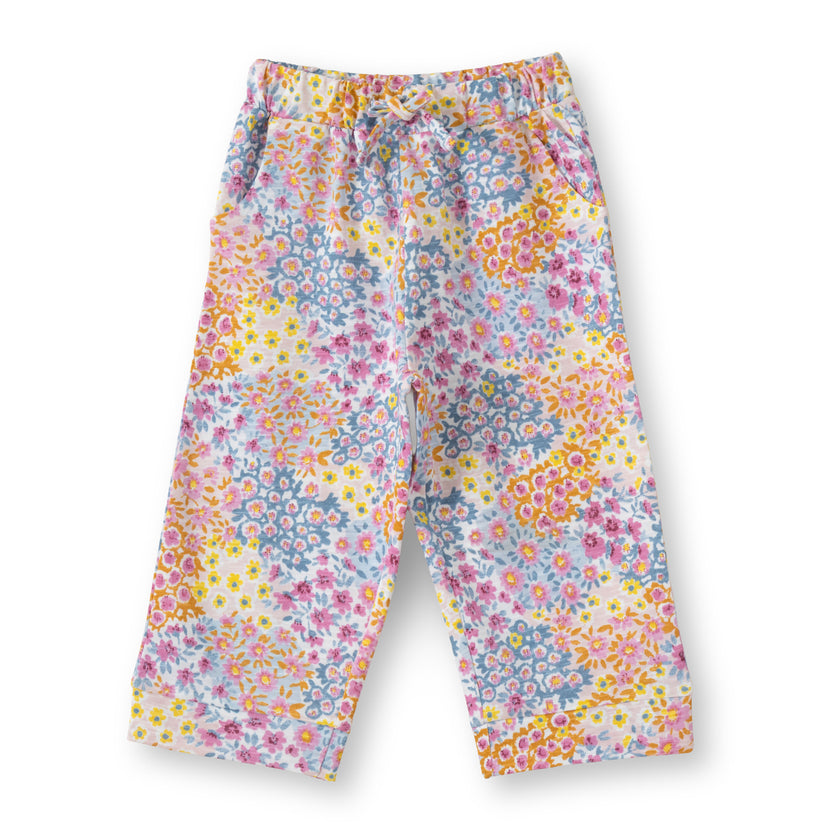"Baby Girls Cotton Printed Pajama – Multicolor Floral Allover Print"