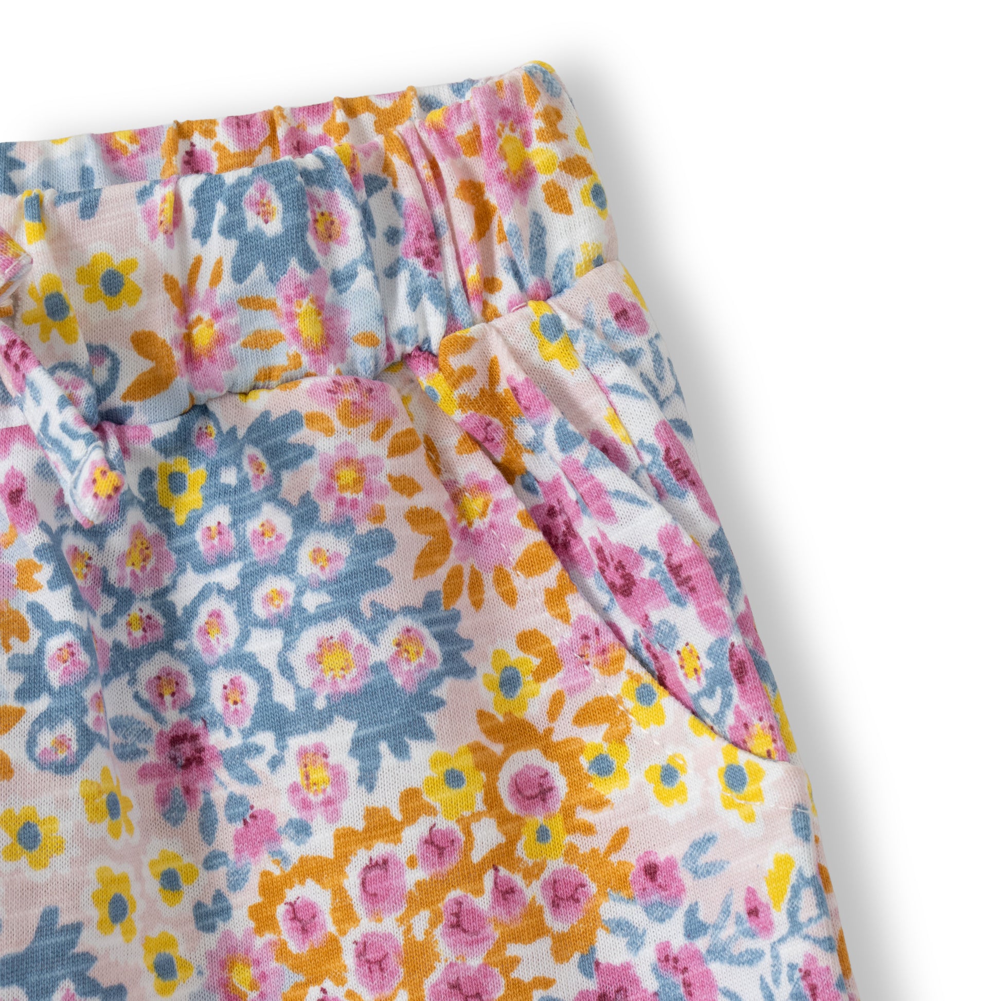 "Baby Girls Cotton Printed Pajama – Multicolor Floral Allover Print"