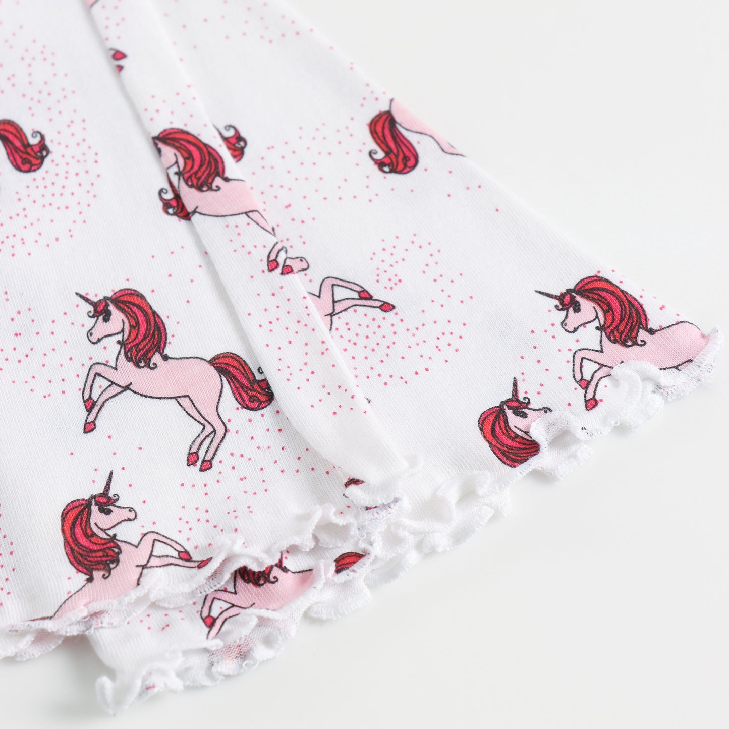 "Girls Printed Unicorn Stretchable Lounge Leggings with Frill Hem"