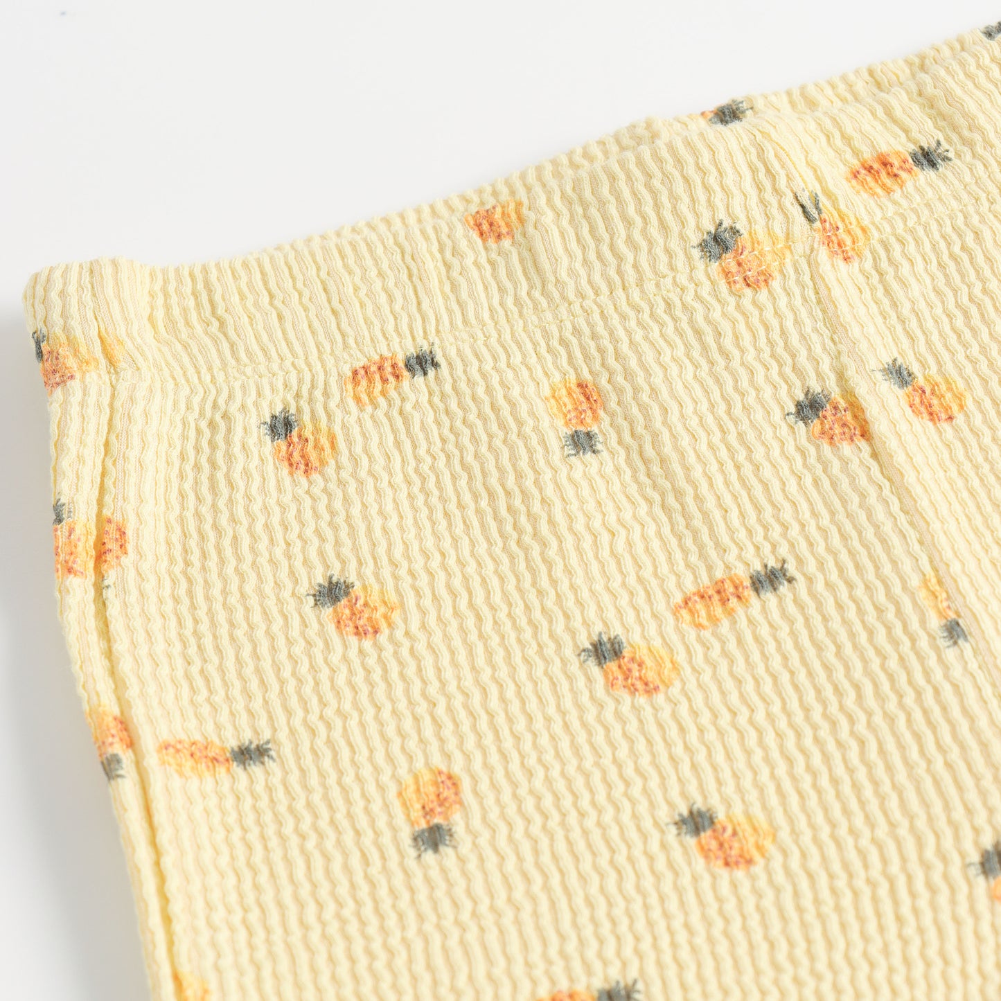 "Girls Yellow All-Over Floral Printed Ribbed Flared Leggings"