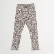 "Girls Comfortable Full-Length Leggings Featuring All-Over Leopard Print Design"