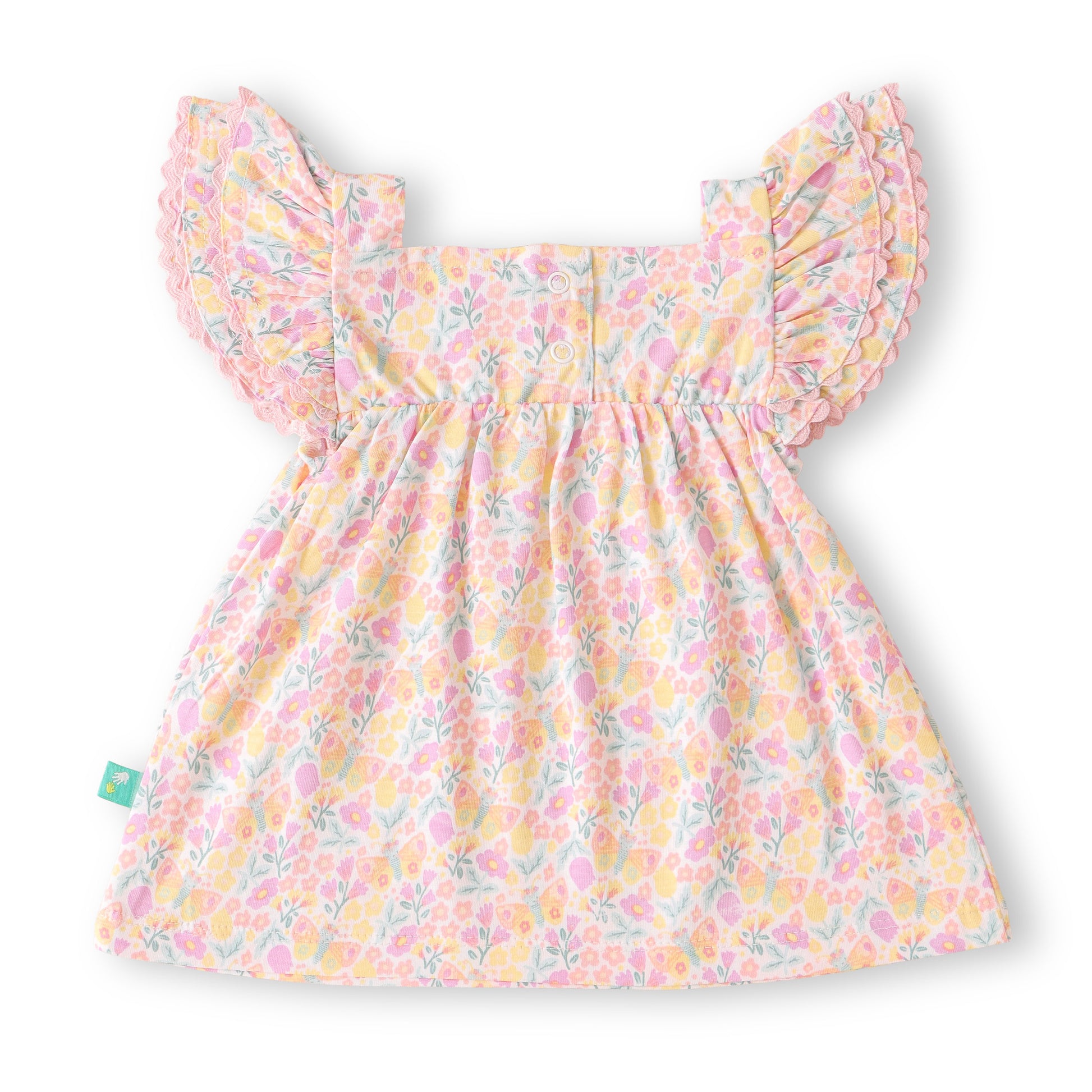 "Baby Girls Cotton 2-Piece Set – Floral Smocked Top with Heart Pocket Shorts"