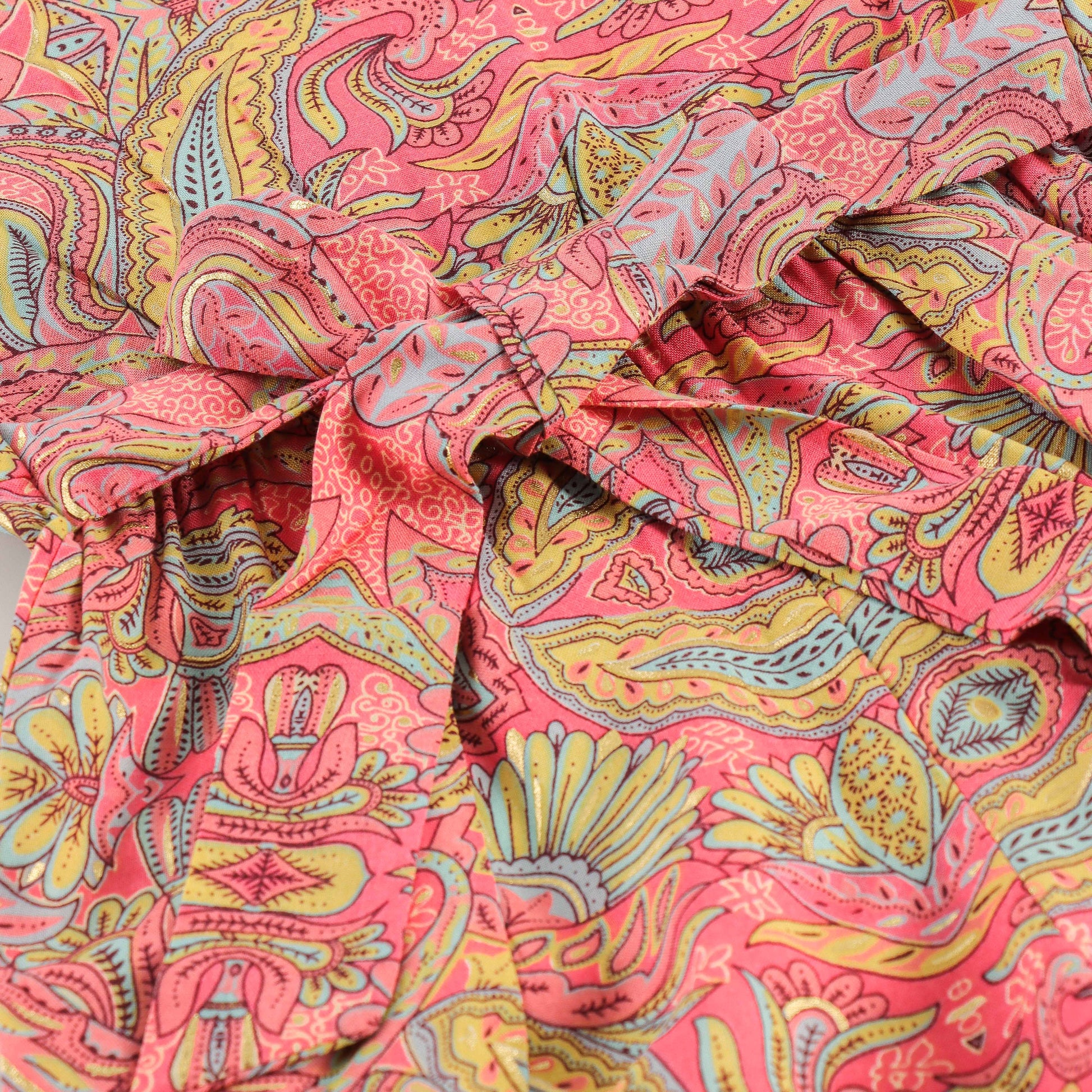 "Girls Pink Printed Jumpsuit with Short Sleeves – Cotton Casual Wear"