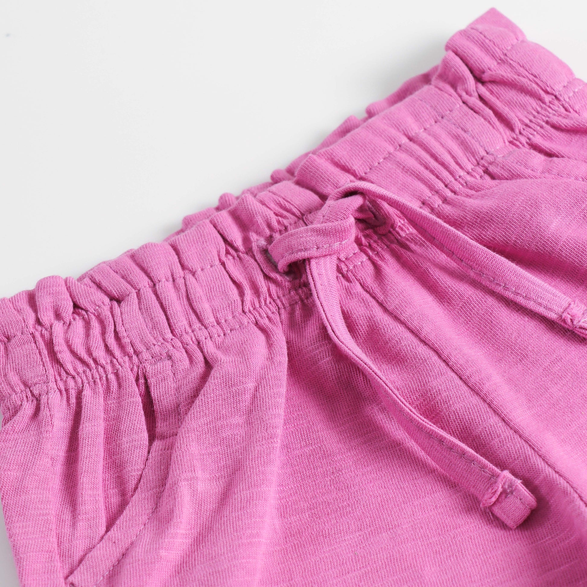 "Baby Girls Pink “WOW” Print T-shirt & Shorts Co-Ord Set with Tassel Embellishment"