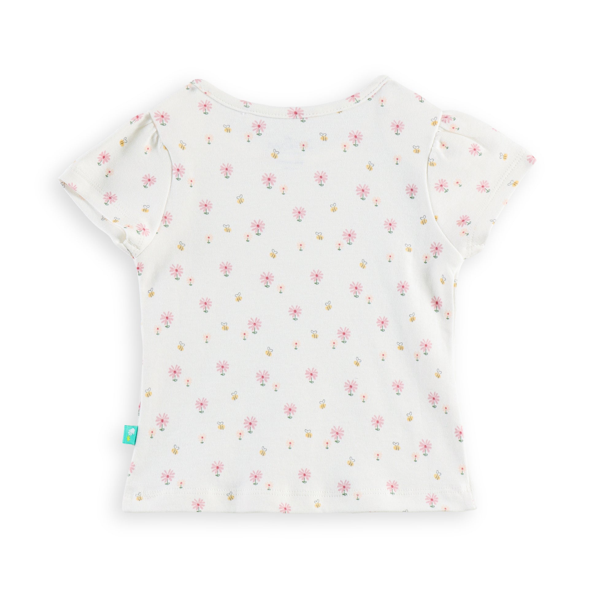 "Baby Girls Combo of 2 Cotton Tees with All-Over Floral Prints – Soft, Breathable & Stretchable"
