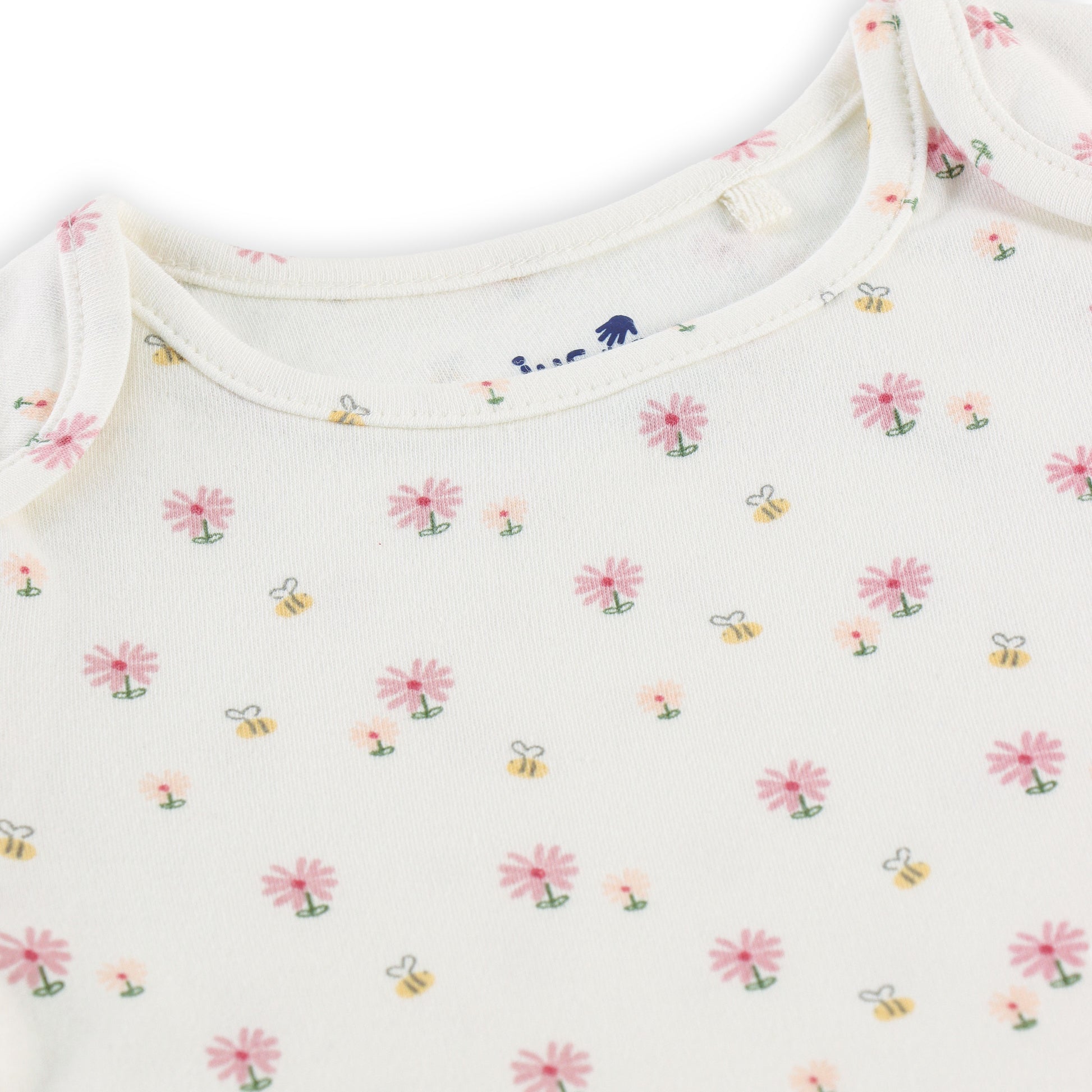 "Baby Girls Combo of 2 Cotton Tees with All-Over Floral Prints – Soft, Breathable & Stretchable"