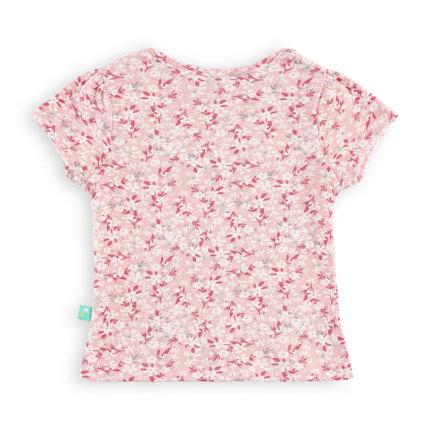 "Baby Girls Combo of 2 Cotton Tees with All-Over Floral Prints – Soft, Breathable & Stretchable"