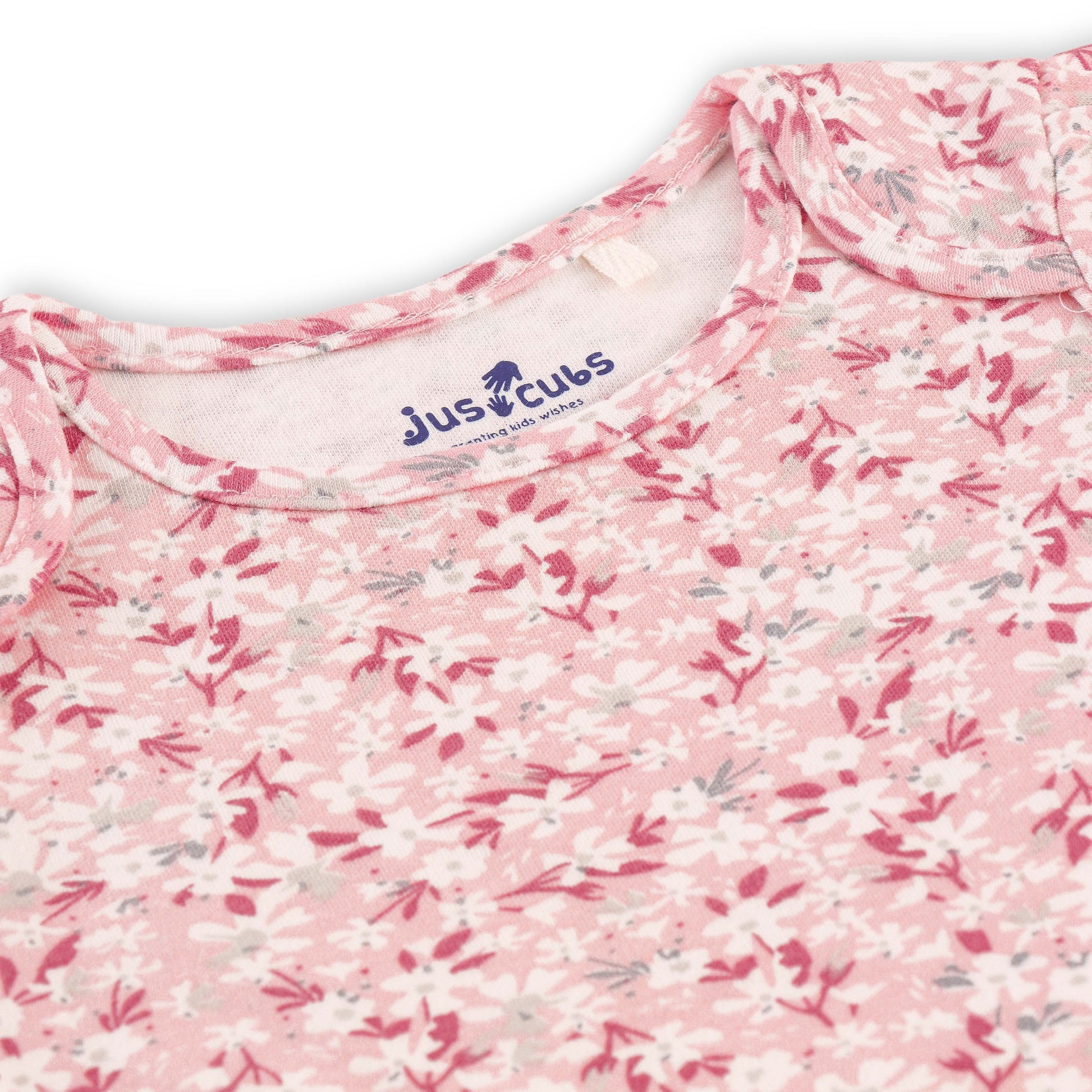 "Baby Girls Combo of 2 Cotton Tees with All-Over Floral Prints – Soft, Breathable & Stretchable"