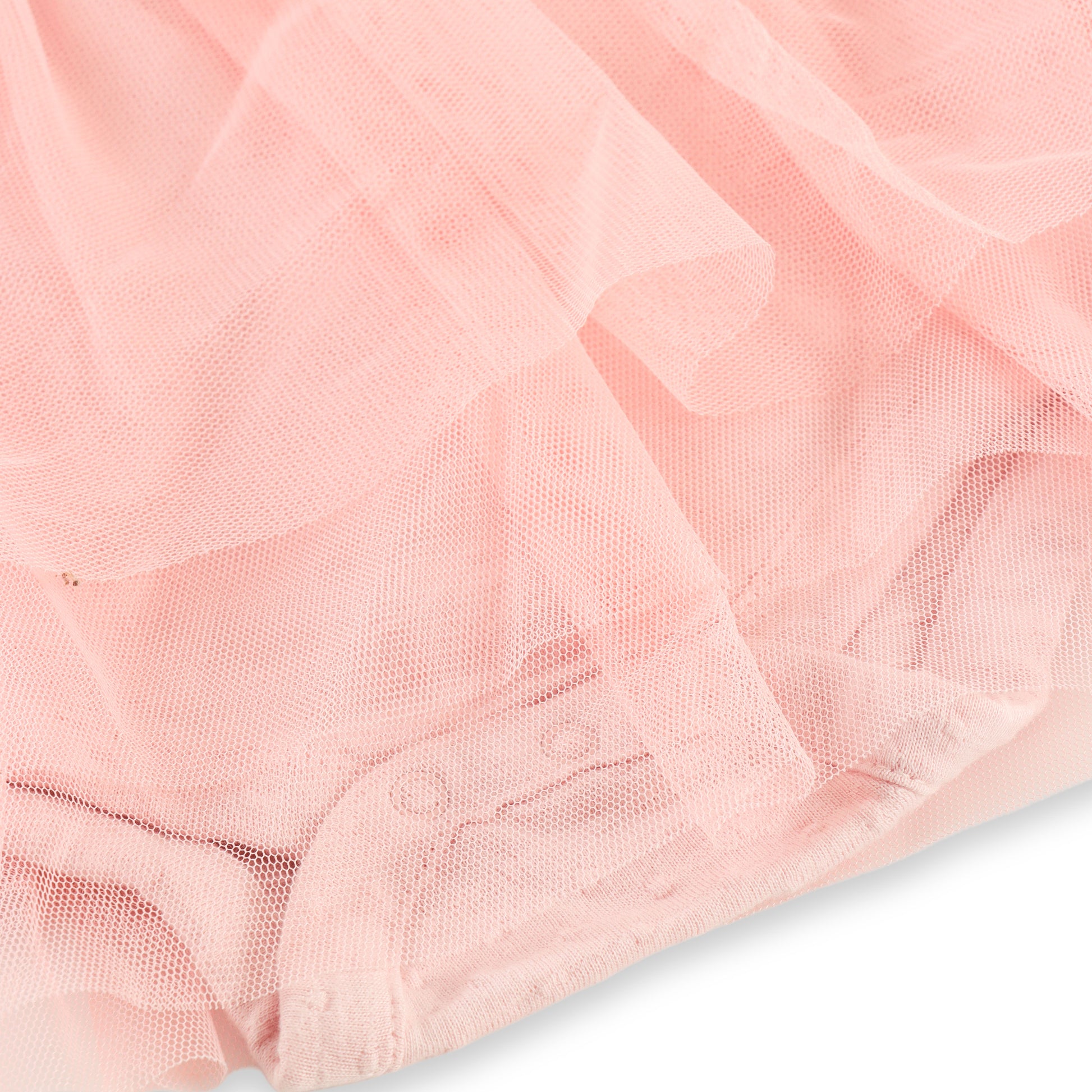 "Baby Girls Pink Rainbow Embroidered Tulle Dress Bodysuit – Soft Cotton Onesie with Flutter Sleeves"