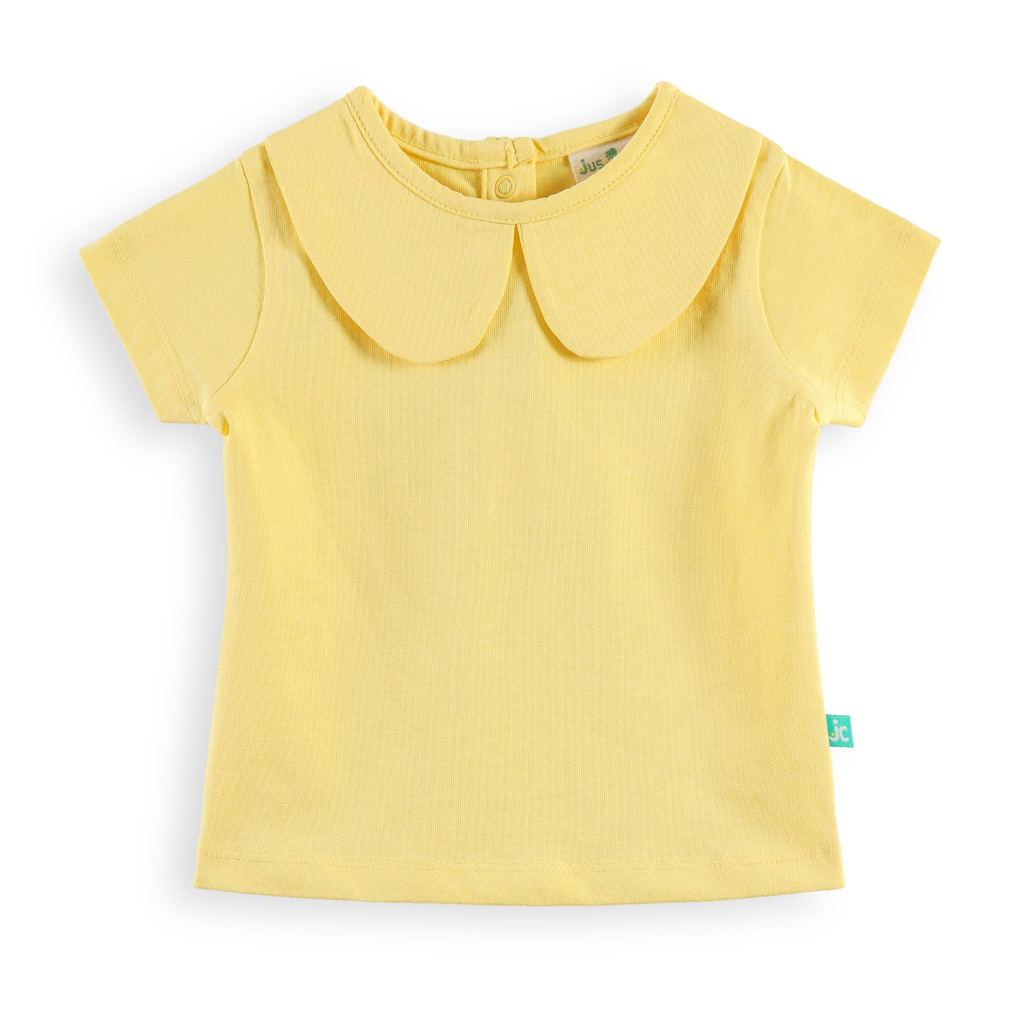 "Girls Sunshine Print Pinafore Dress with Matching Yellow T-Shirt – Comfortable Cotton Set"