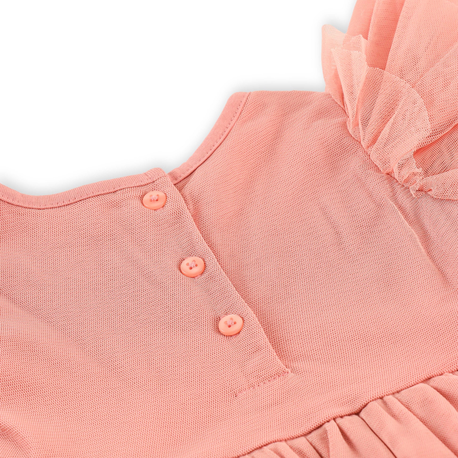 "Baby Girls' Pink Party Dress with Sequined Bodice, Flutter Sleeves & Bow Detail"