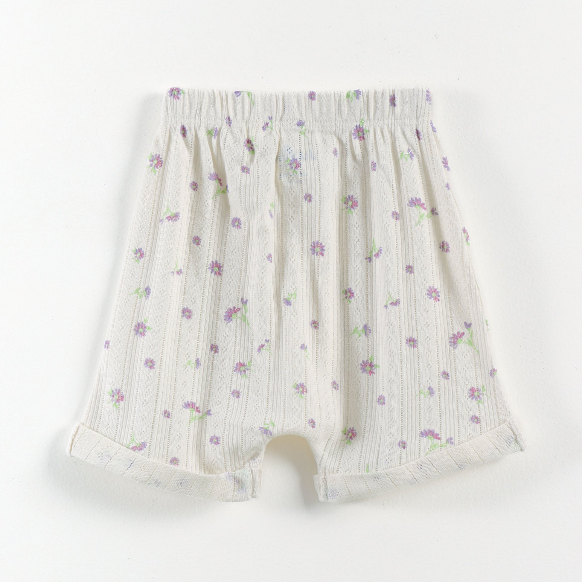 "Baby Girls Soft Jacquard Cotton Shorts – 2-Pack | Lilac & Daisy Print"