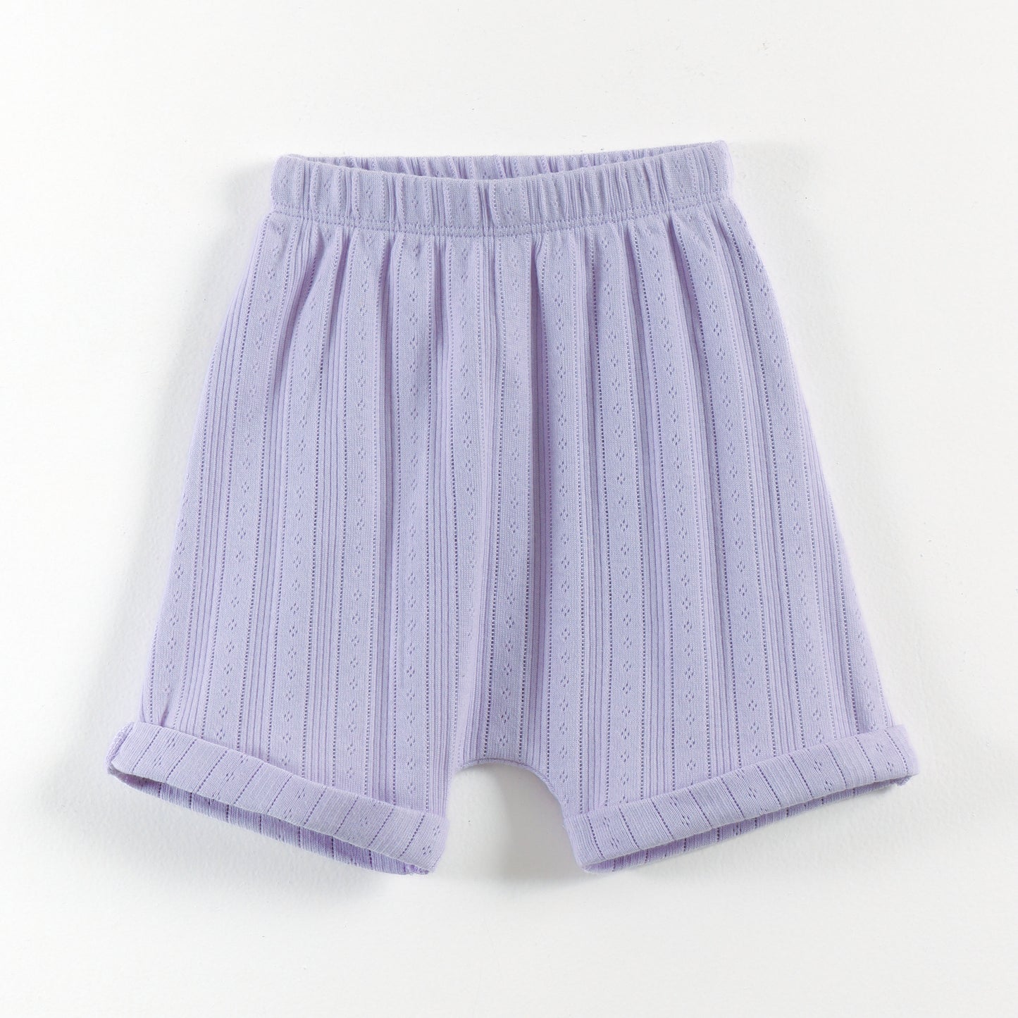 "Baby Girls Soft Jacquard Cotton Shorts – 2-Pack | Lilac & Daisy Print"