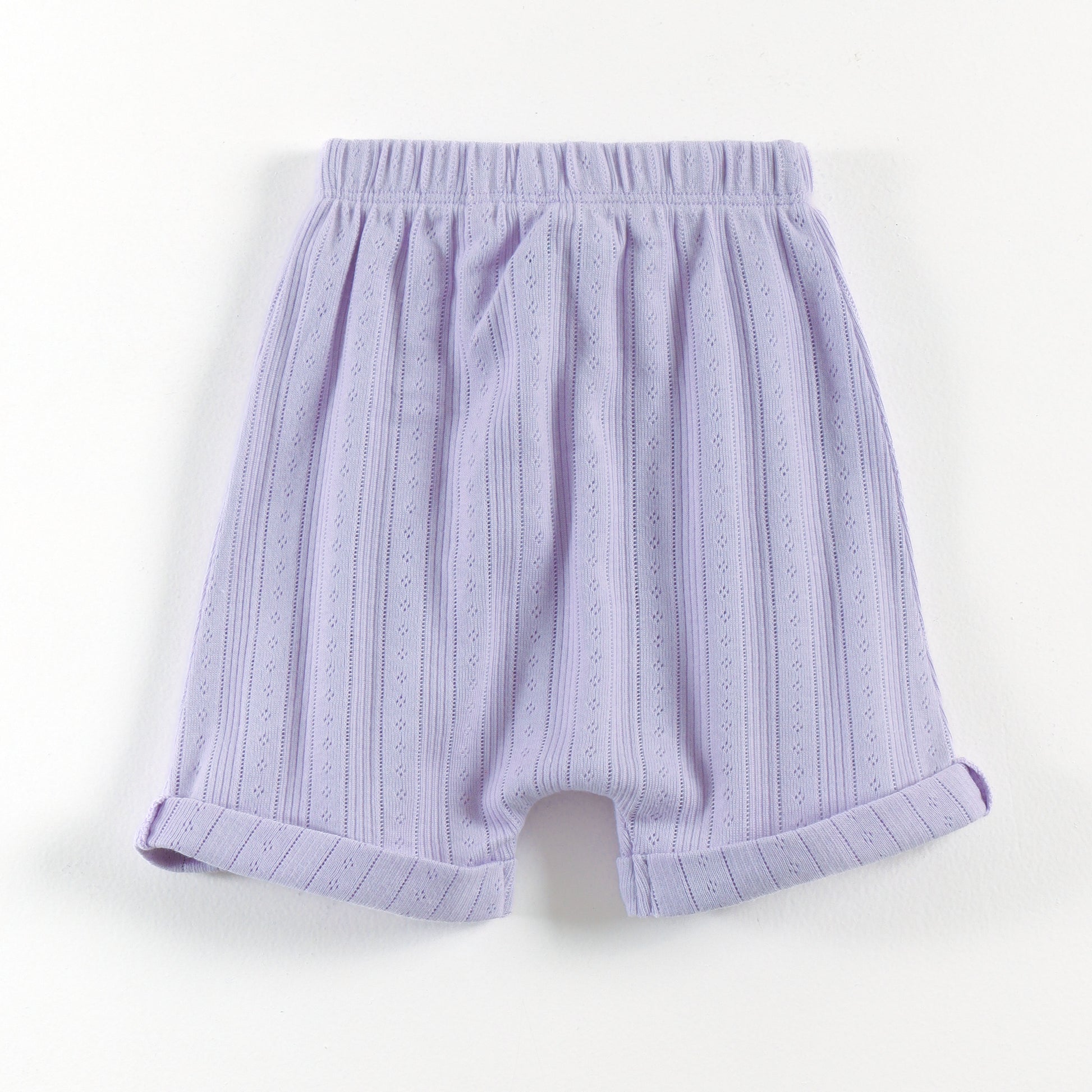 "Baby Girls Soft Jacquard Cotton Shorts – 2-Pack | Lilac & Daisy Print"