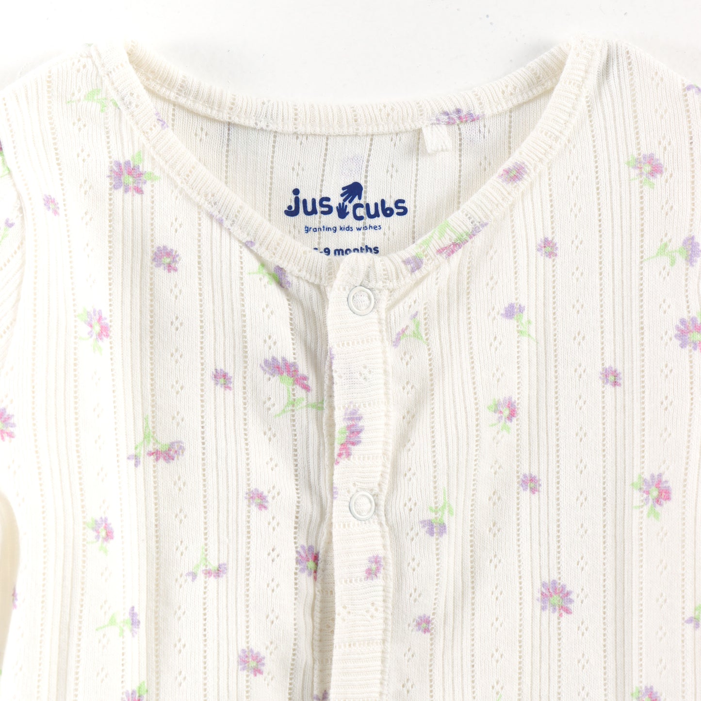 "Baby Girls Soft Jacquard Cotton Jhabla – 2-Pack | Solid Lilac & Daisy Print"