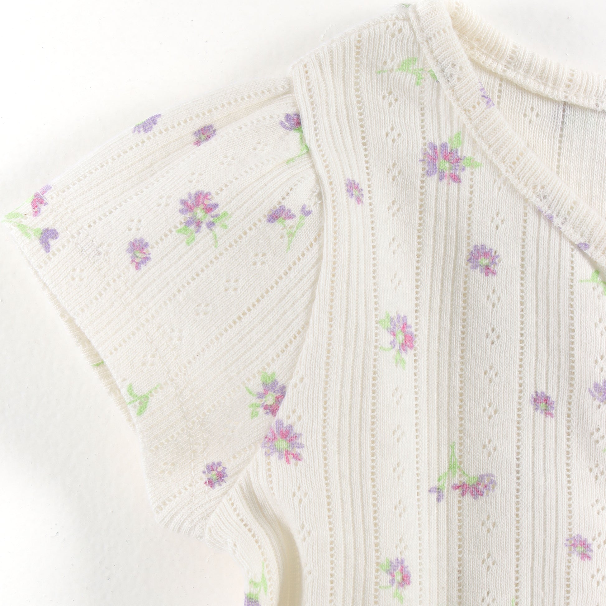 "Baby Girls Soft Jacquard Cotton Jhabla – 2-Pack | Solid Lilac & Daisy Print"