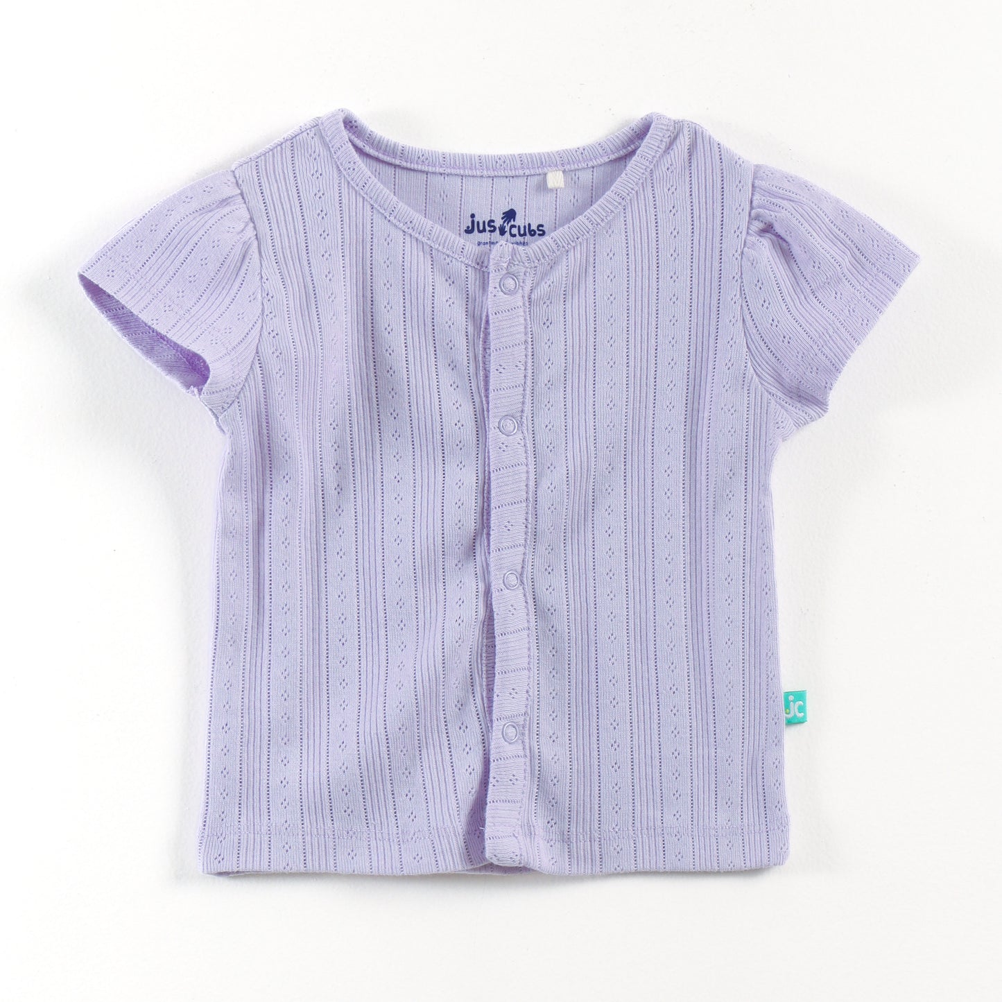 "Baby Girls Soft Jacquard Cotton Jhabla – 2-Pack | Solid Lilac & Daisy Print"