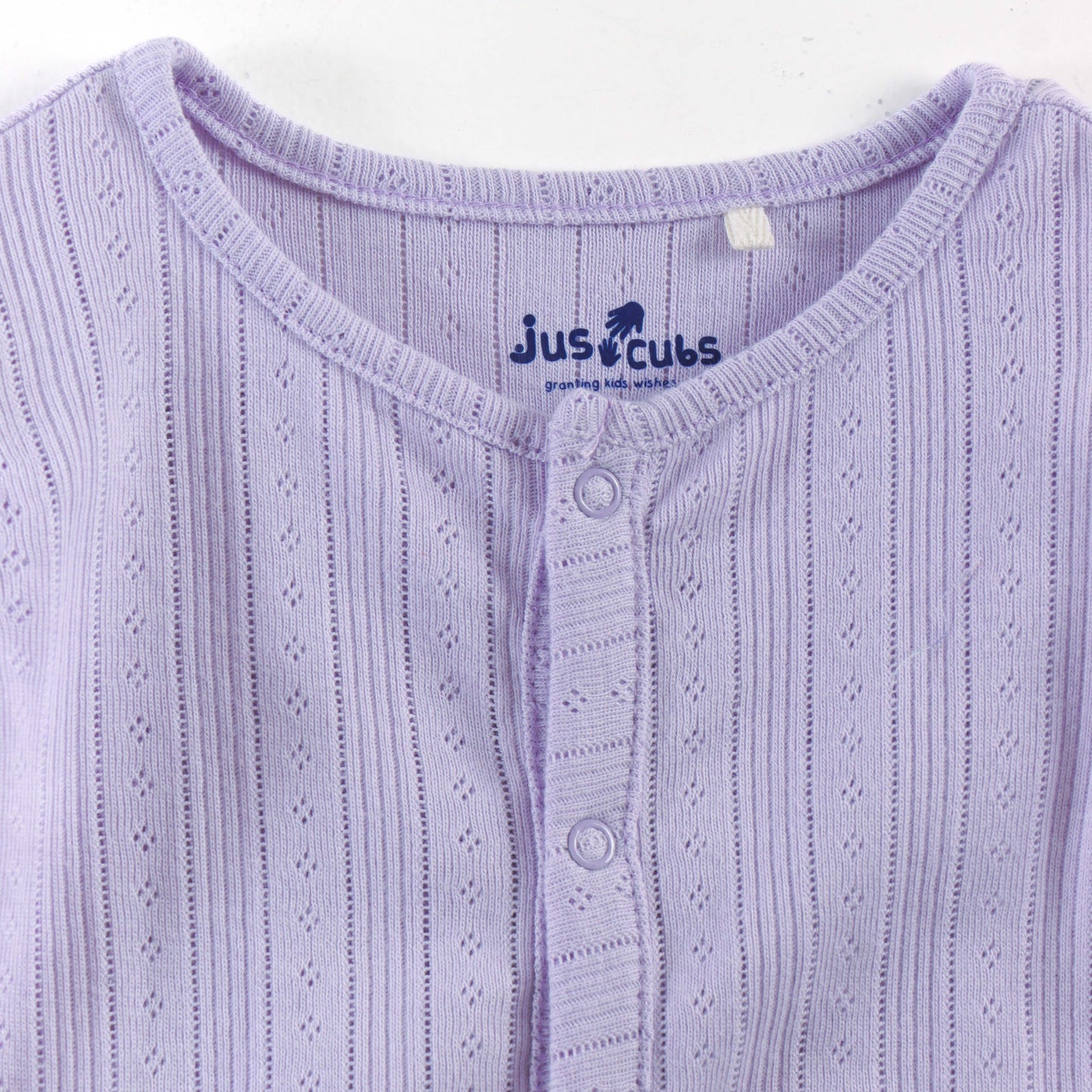 "Baby Girls Soft Jacquard Cotton Jhabla – 2-Pack | Solid Lilac & Daisy Print"