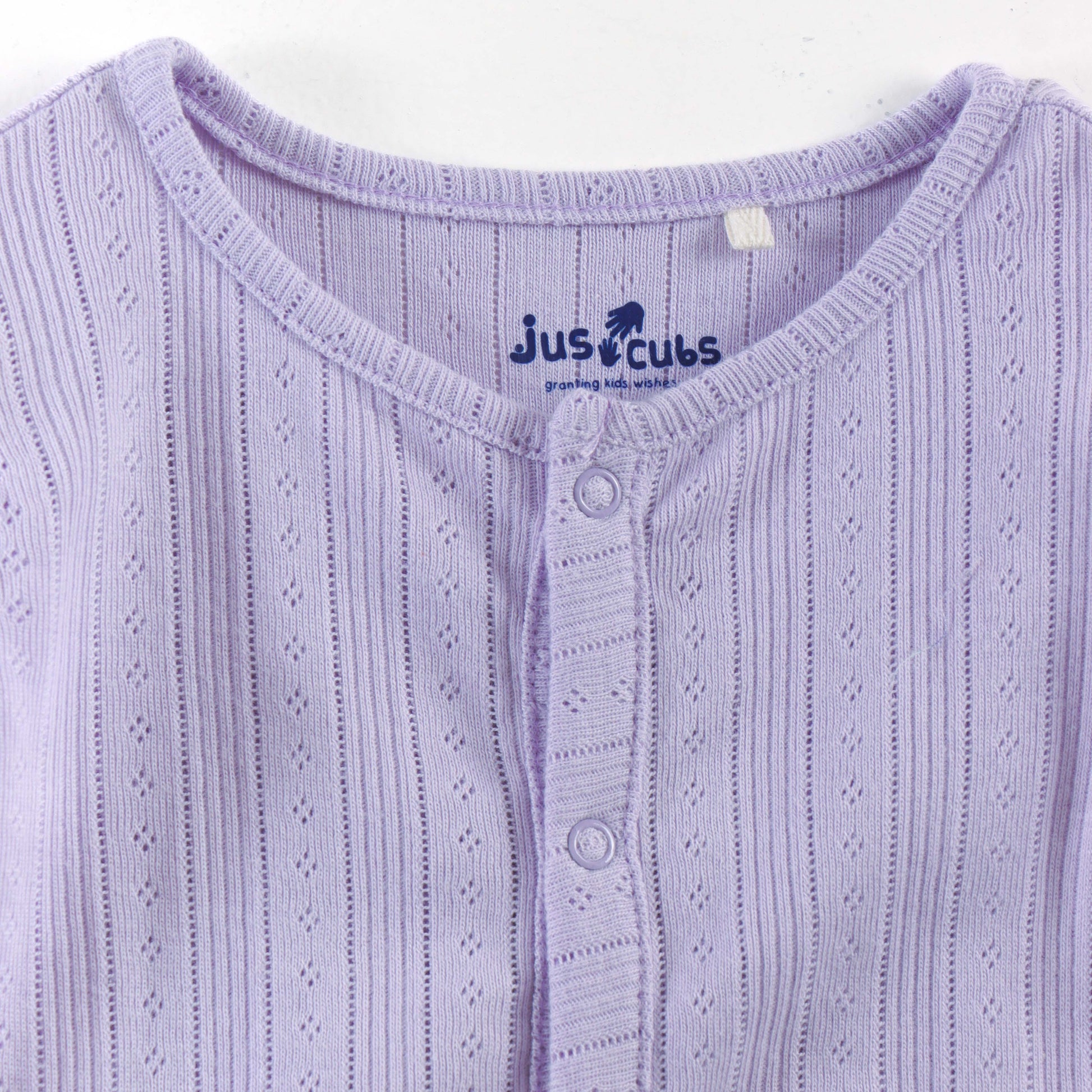 "Baby Girls Soft Jacquard Cotton Jhabla – 2-Pack | Solid Lilac & Daisy Print"