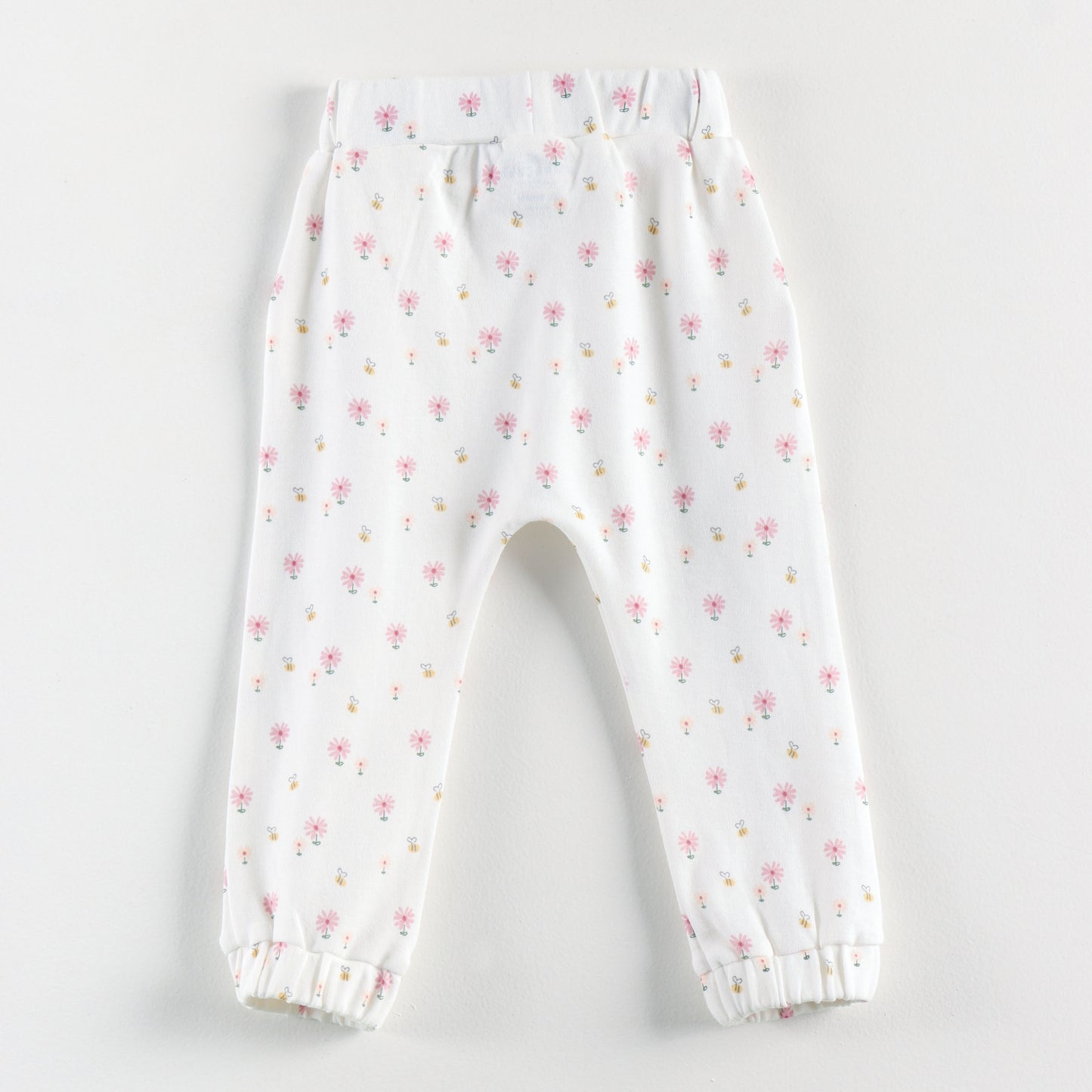"Baby Girls Soft Cotton Track Pants – 2-Pack | All-Over Floral Prints"