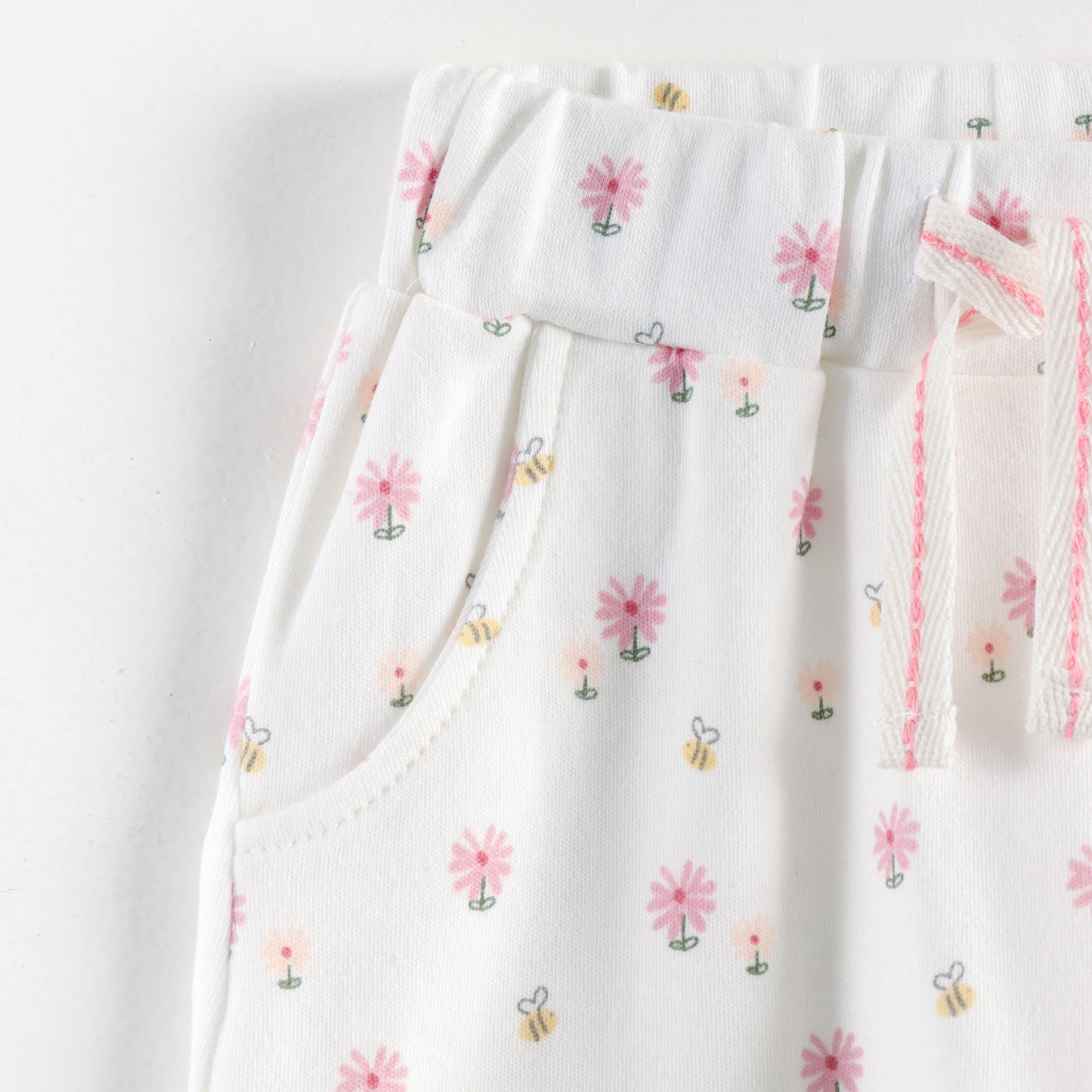 "Baby Girls Soft Cotton Track Pants – 2-Pack | All-Over Floral Prints"