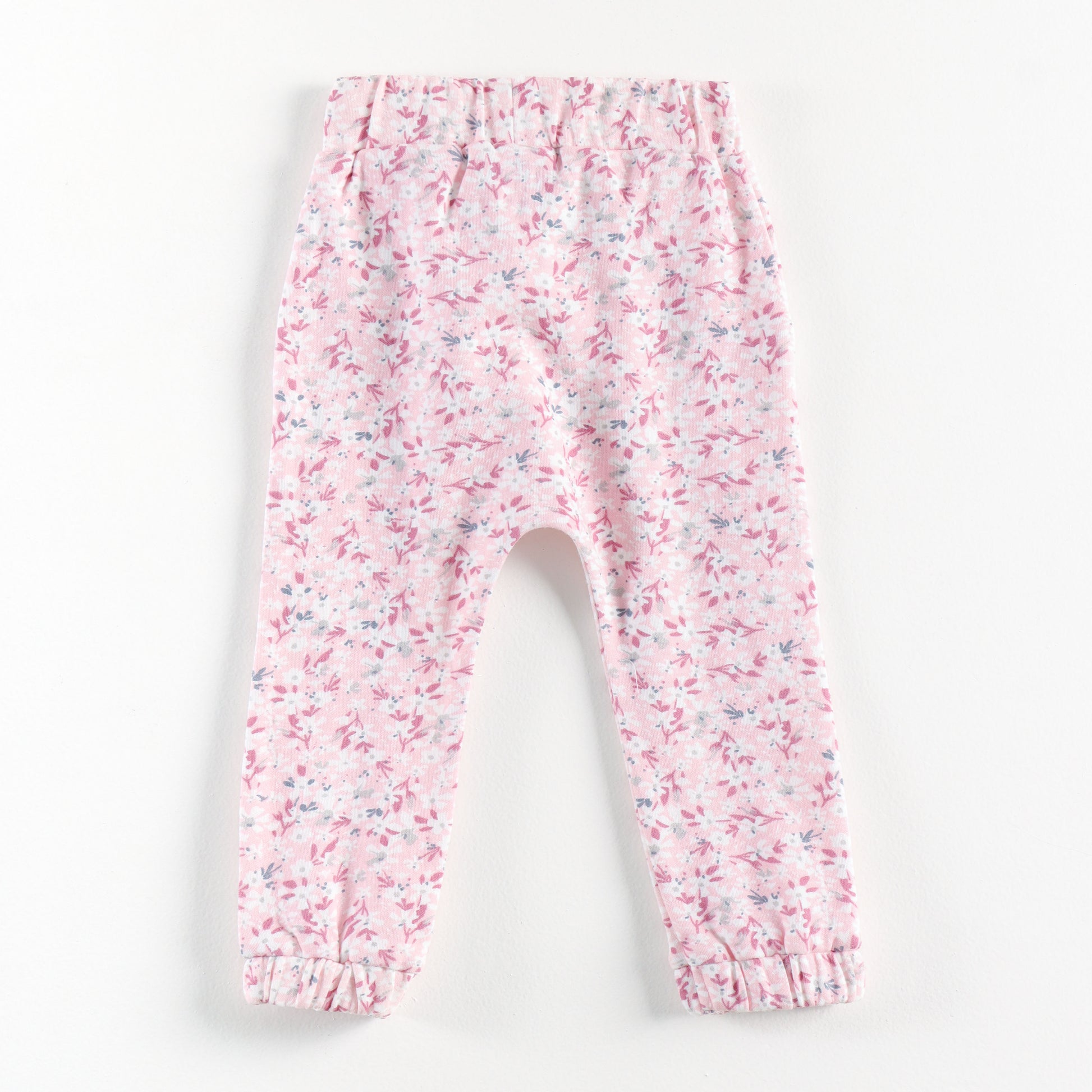 "Baby Girls Soft Cotton Track Pants – 2-Pack | All-Over Floral Prints"
