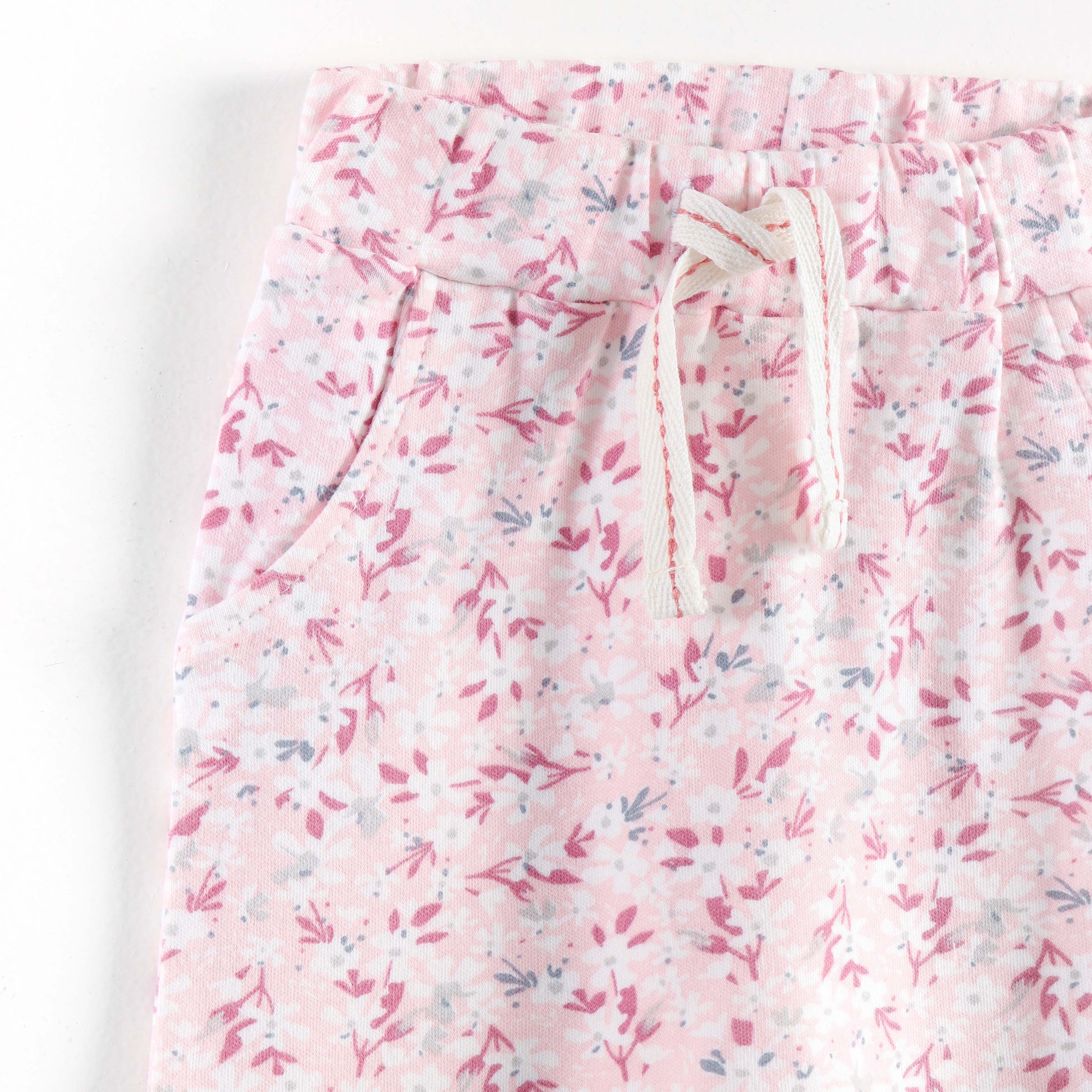 "Baby Girls Soft Cotton Track Pants – 2-Pack | All-Over Floral Prints"