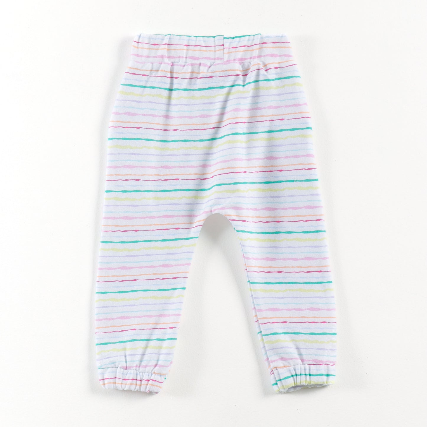 "Baby Girls Soft Cotton Joggers – 2-Pack | Checked & Multicolor Stripe Prints"