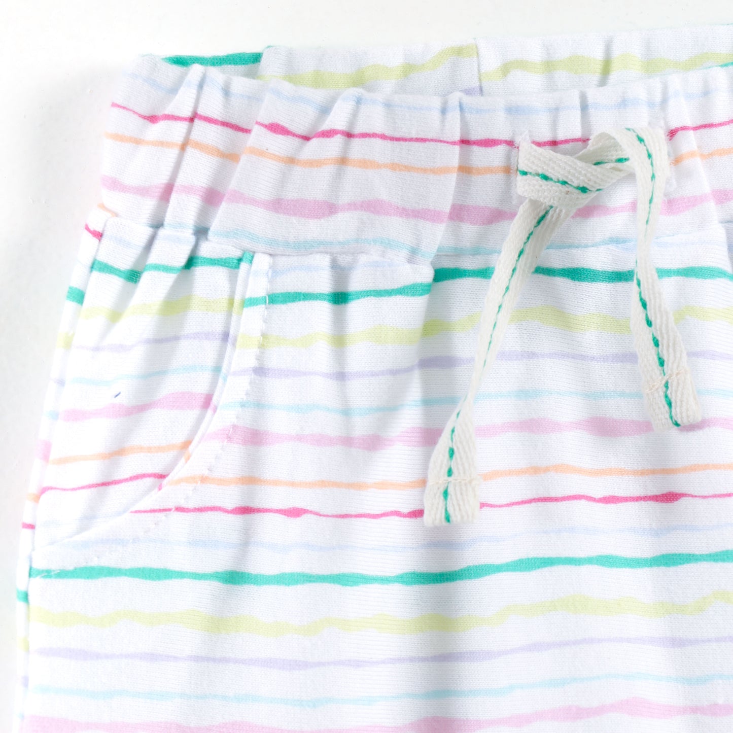 "Baby Girls Soft Cotton Joggers – 2-Pack | Checked & Multicolor Stripe Prints"
