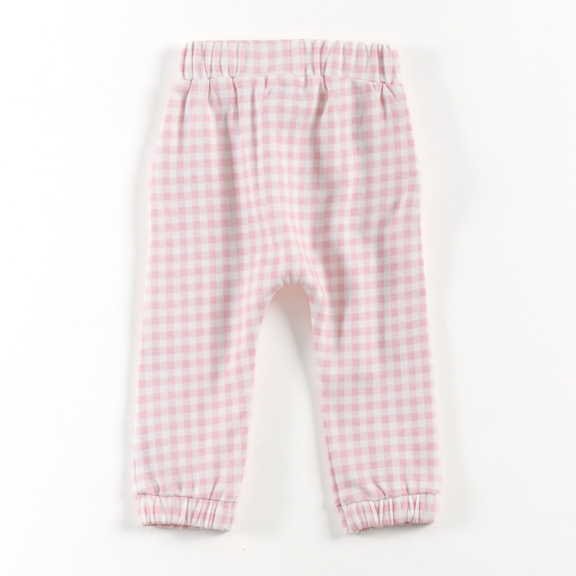 "Baby Girls Soft Cotton Joggers – 2-Pack | Checked & Multicolor Stripe Prints"