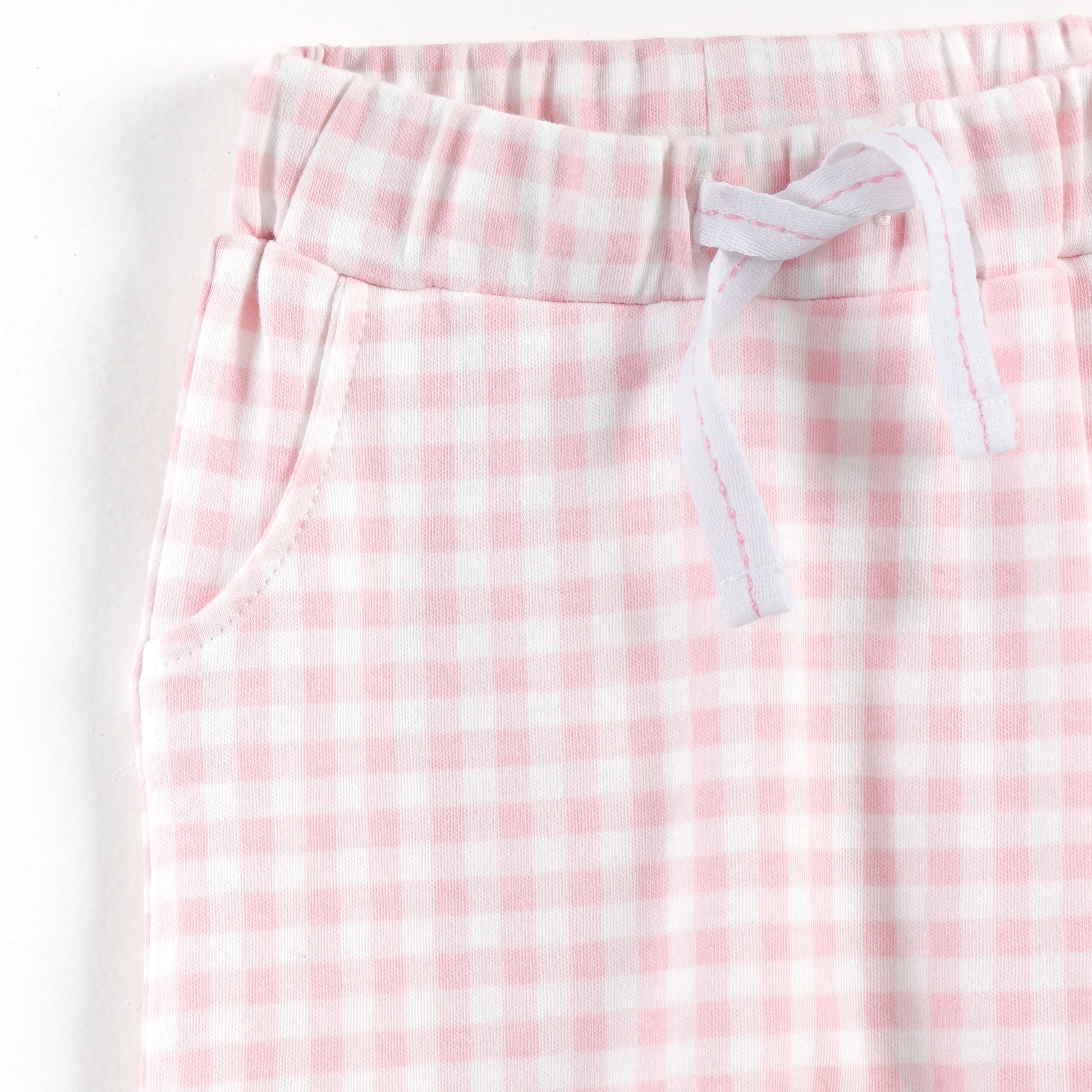 "Baby Girls Soft Cotton Joggers – 2-Pack | Checked & Multicolor Stripe Prints"