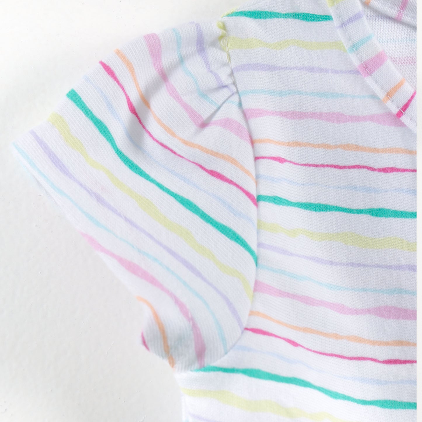 "Baby Girls Soft Cotton Front-Open Jhabla Set – 2-Pack | Stripes & Rainbow Check Design"