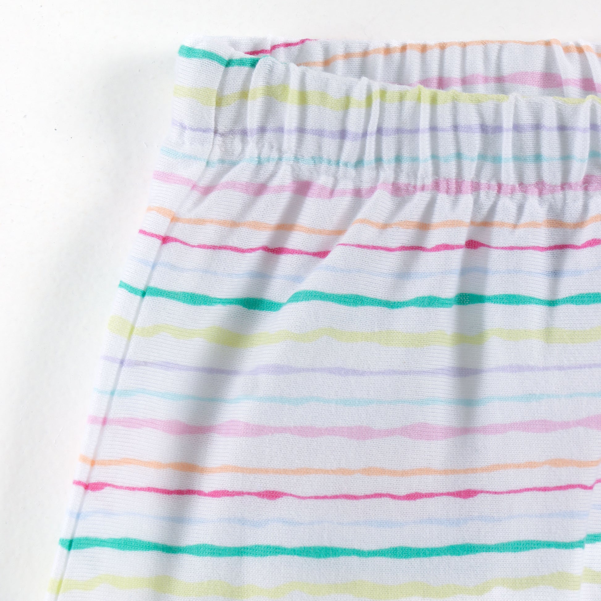 "Baby Girls Soft Cotton Shorts – 2-Pack | Check Print & Multicolor Stripe Pattern"