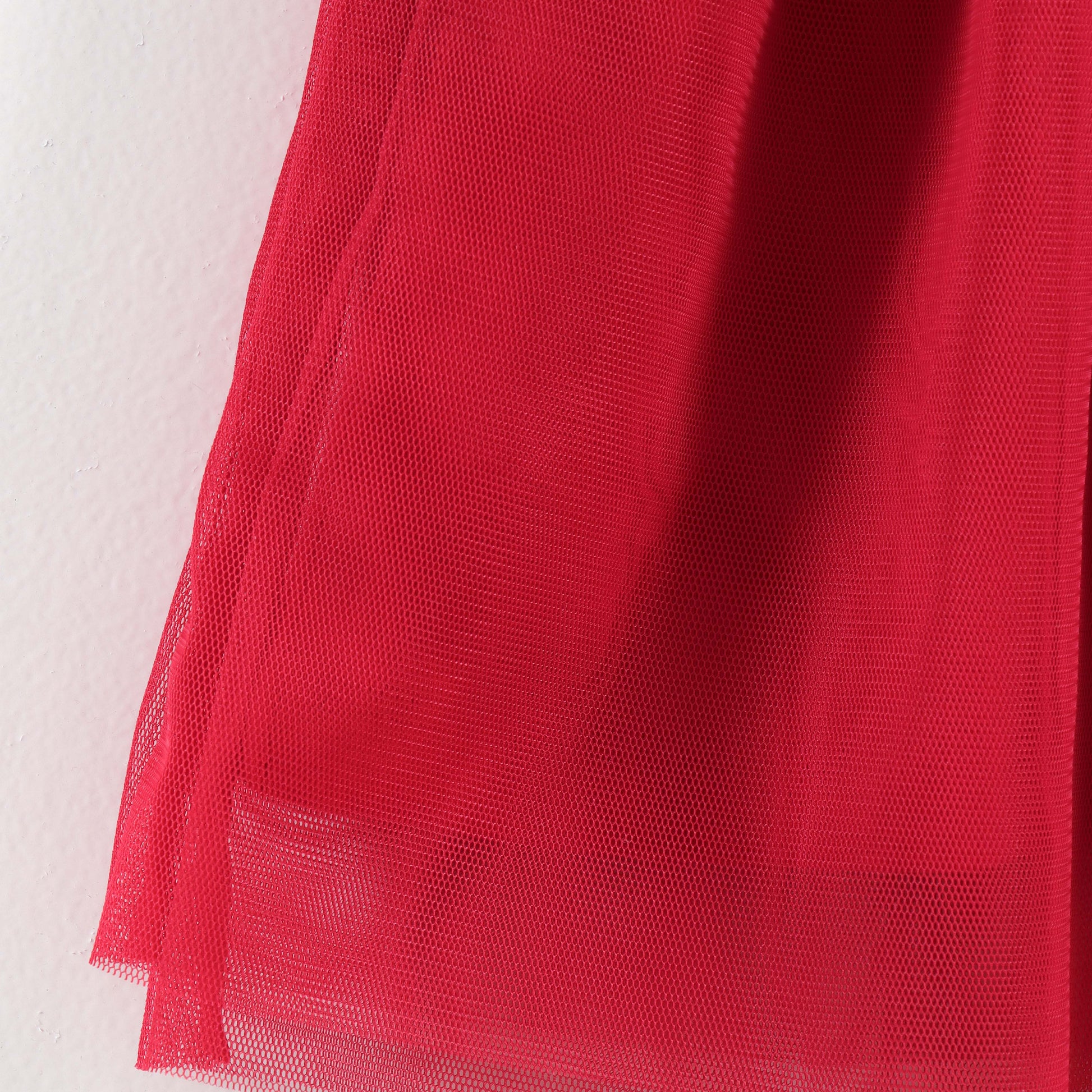 "Baby Girls Red Party Wear Dress | Long Sleeve Embroidered Bodice & Tulle Skirt"