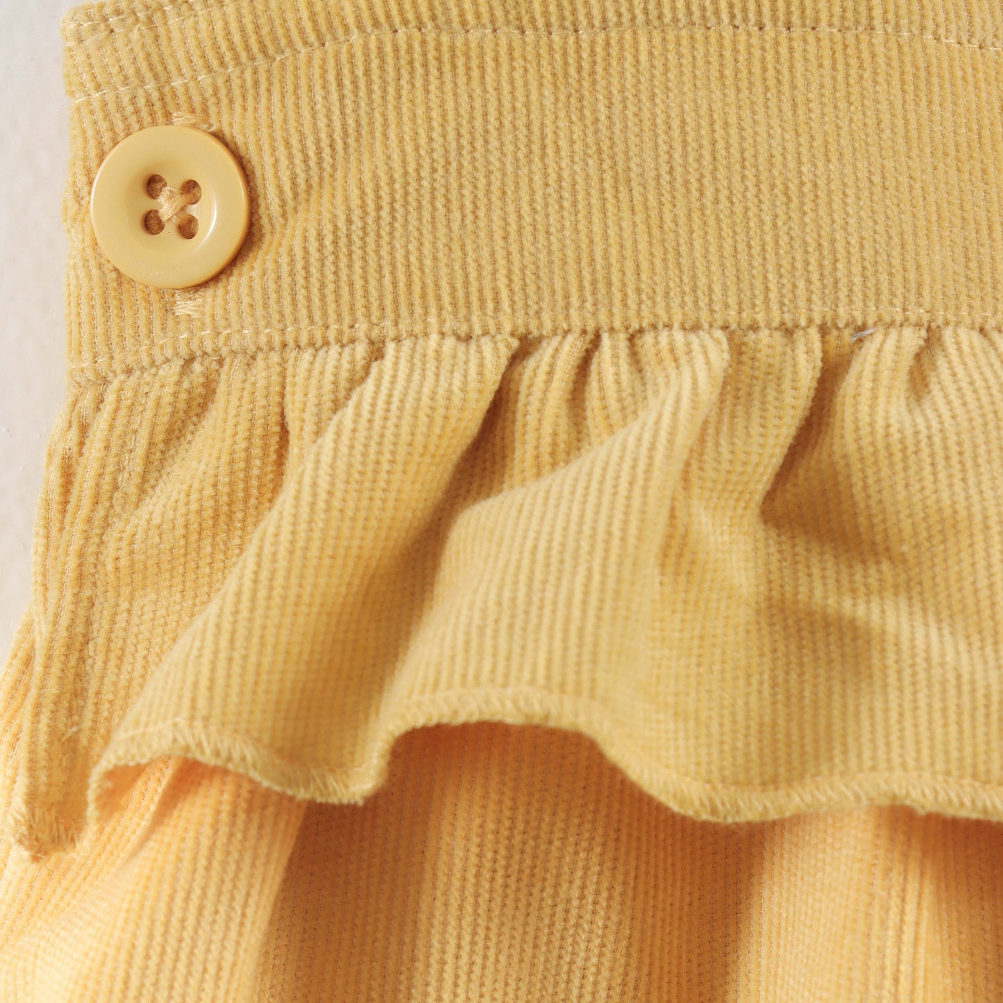 "Baby Girls Corduroy Pinafore Dress & Inner Tee Set | Cute Duck Design"