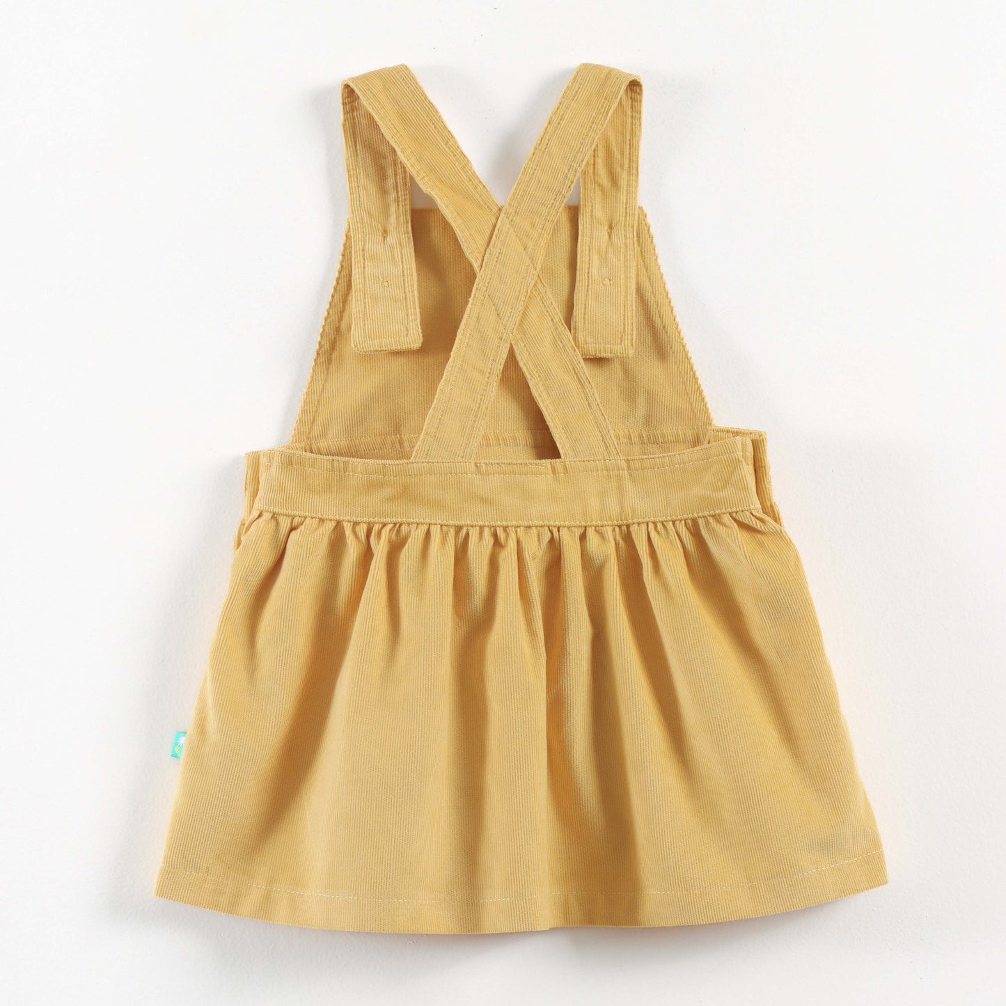 "Baby Girls Corduroy Pinafore Dress & Inner Tee Set | Cute Duck Design"