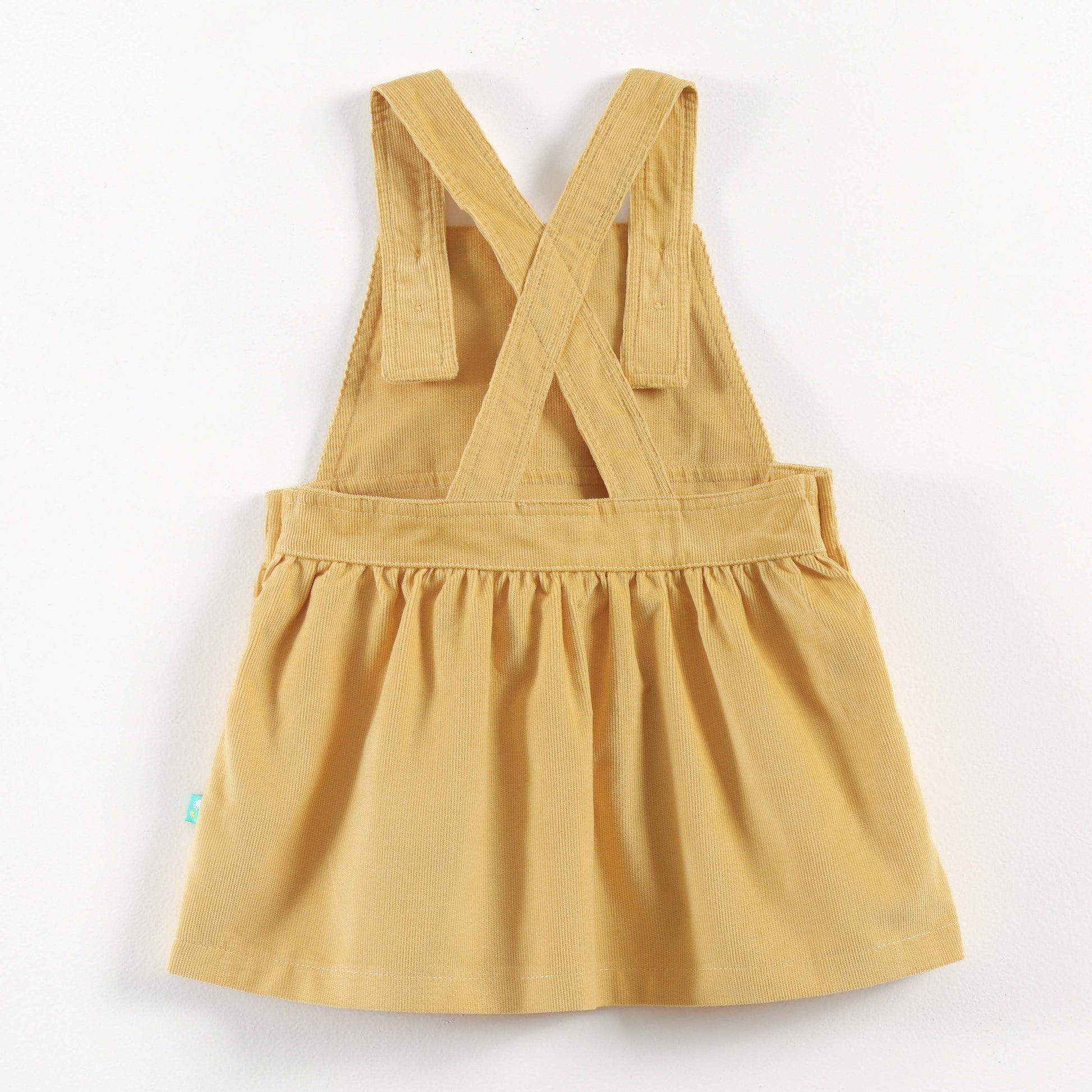 "Baby Girls Corduroy Pinafore Dress & Inner Tee Set | Cute Duck Design"