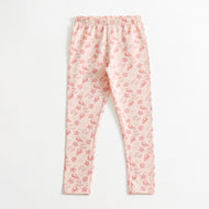 "Girls Light Pink Printed Leggings with Starfish & Shell Design"